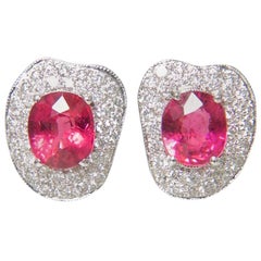 Organic Shape Rubellite Earrings