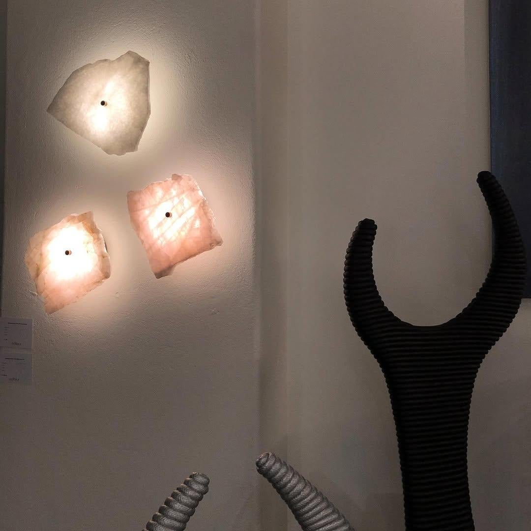 Australian Organic Shape, Slice of Mono Clear Quartz Sconce by Christopher Boots For Sale