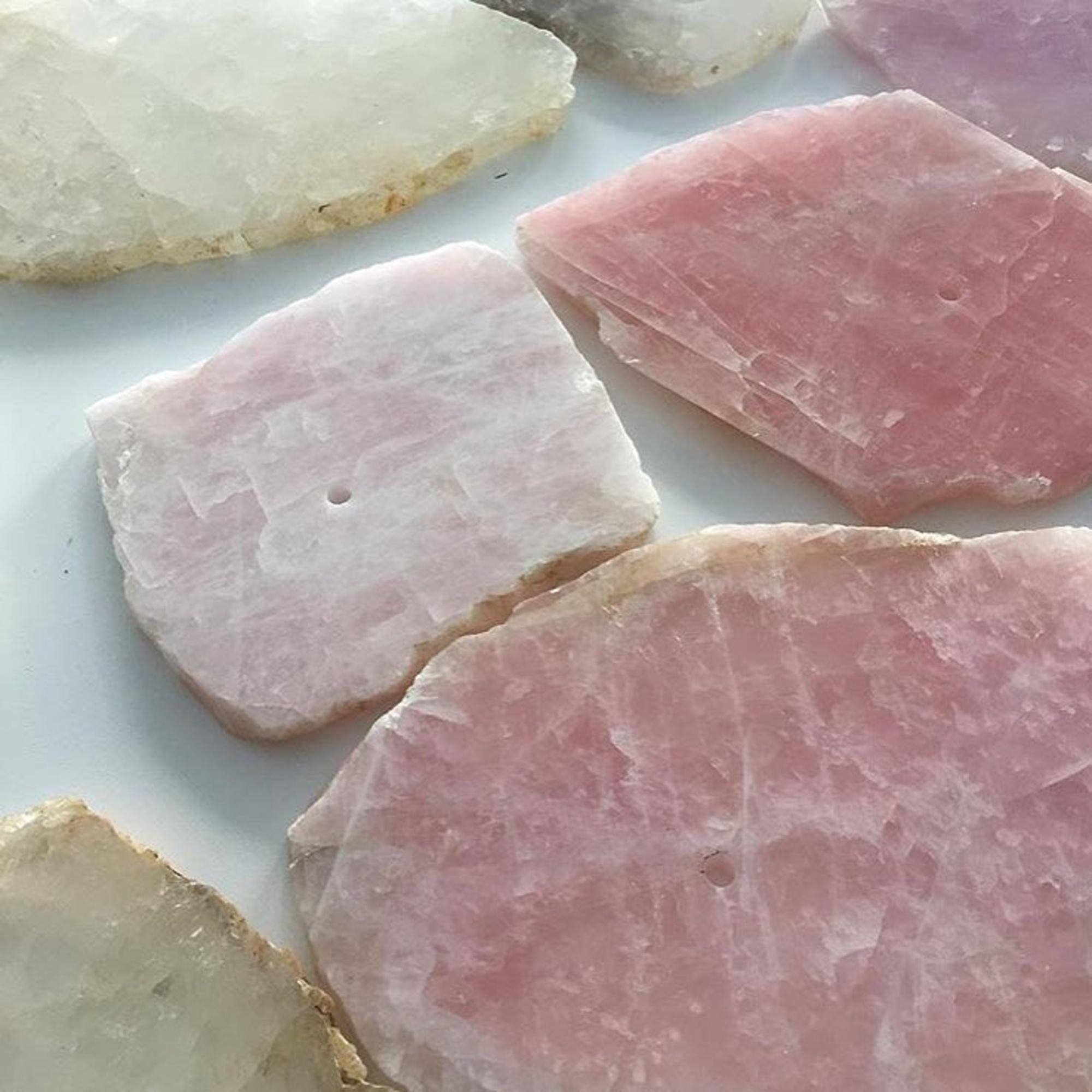 Organic Shape, Slice of Twin Rose Quartz Sconce by Christopher Boots For Sale 2