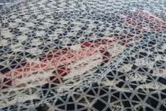Tapis résistant contemporain de forme organique quadrillée par Deanna Comellini 380x395 cm