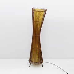 Organic Shaped Bamboo Floor Lamp "Kobe", France, 1980s
