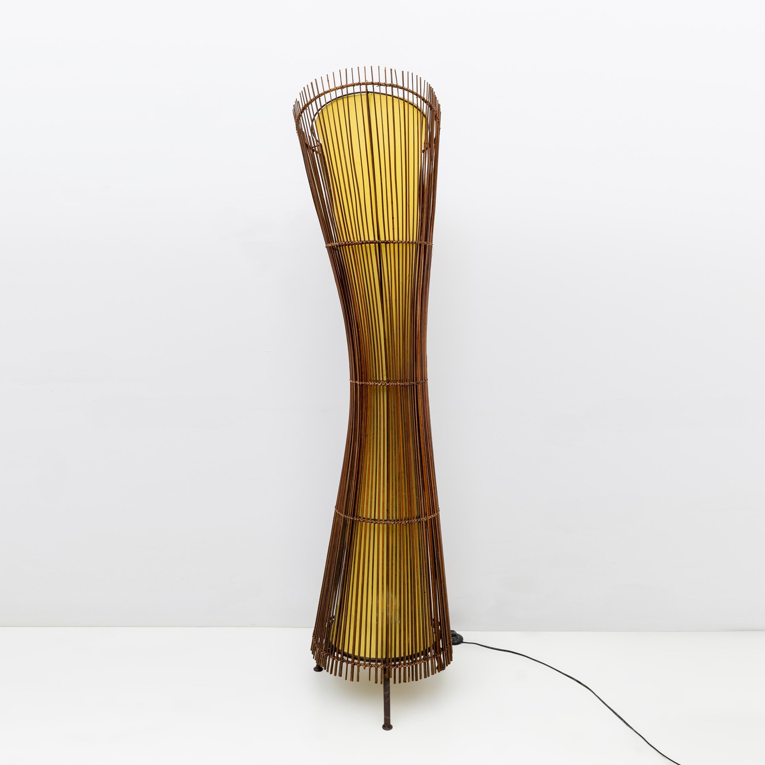 Organic Shaped Bamboo Floor Lamp 