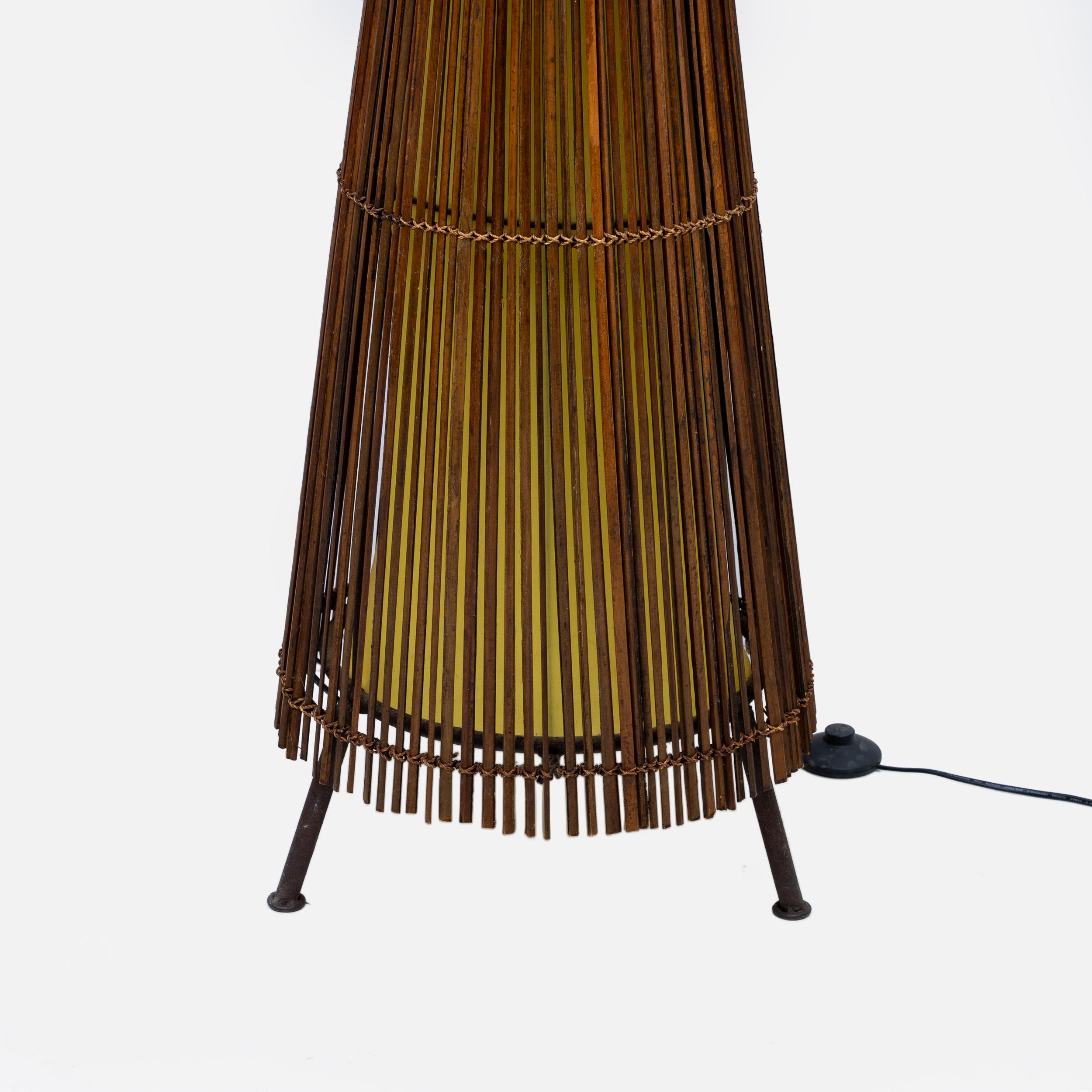 Late 20th Century Organic Shaped Bamboo Floor Lamp 