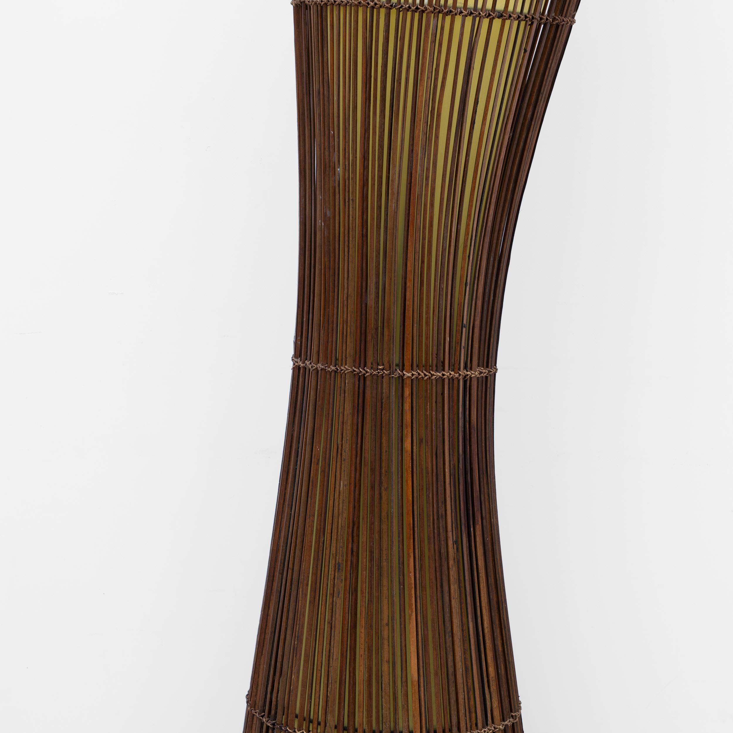 Canvas Organic Shaped Bamboo Floor Lamp 