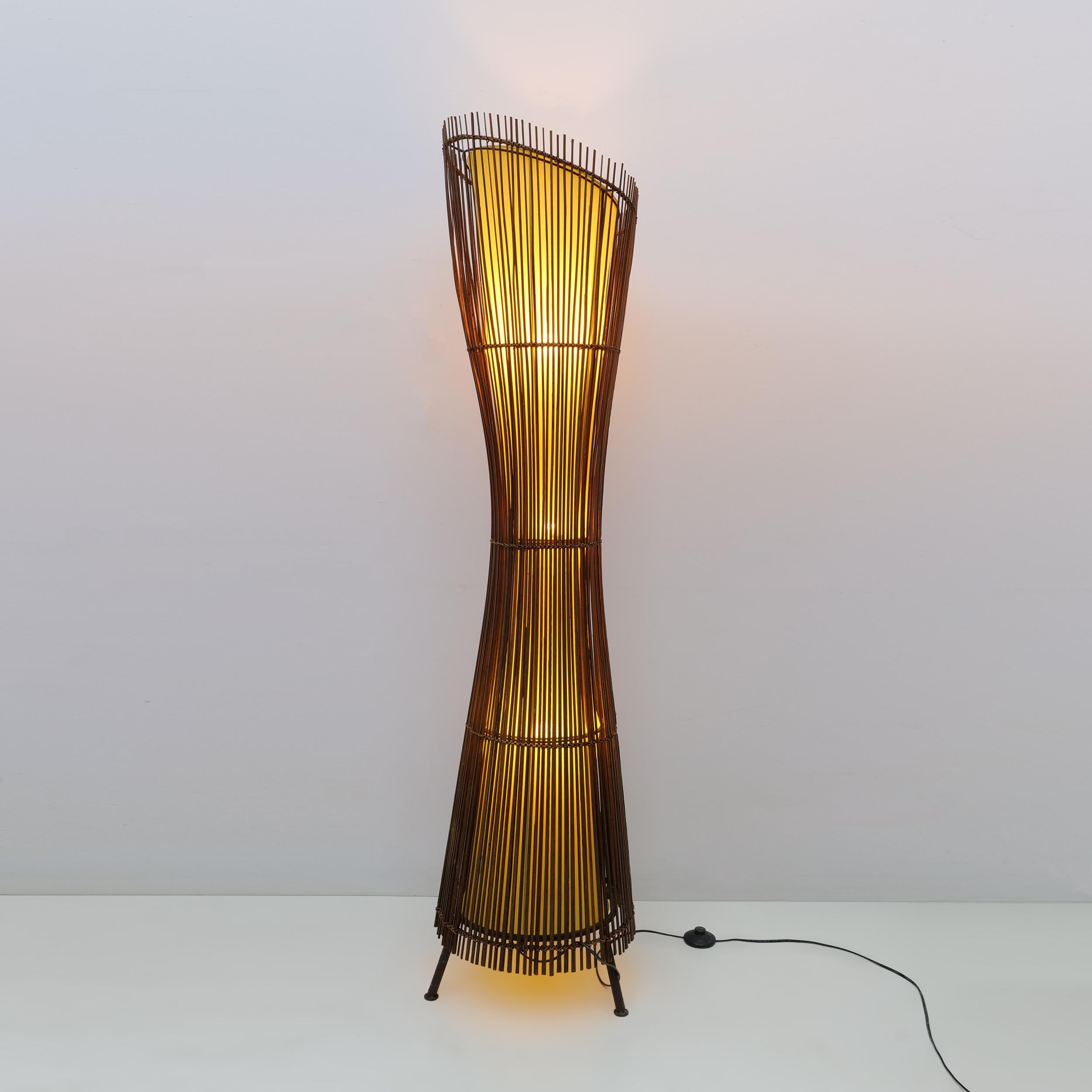 Organic Shaped Bamboo Floor Lamp 