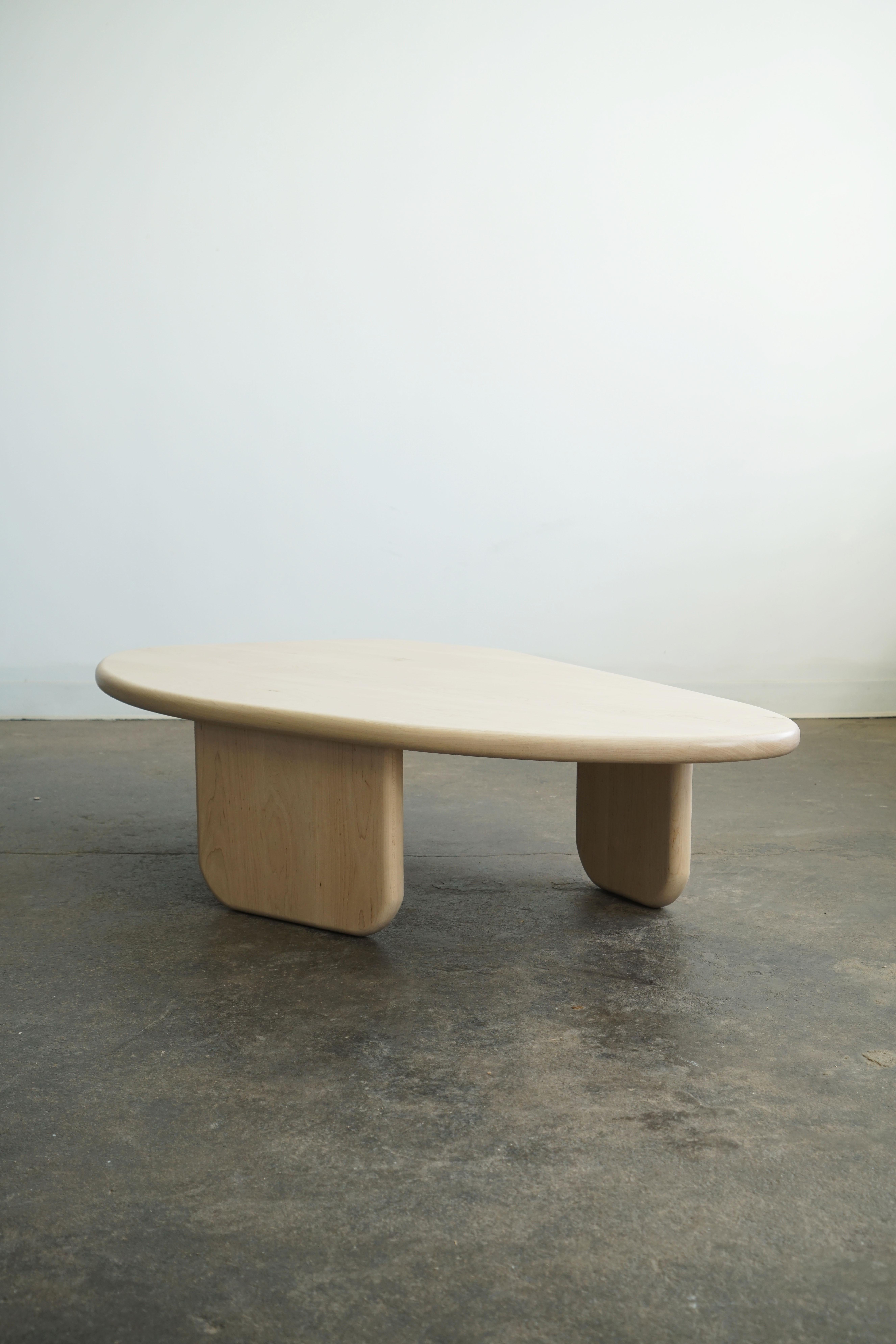 Bleached Organic Shaped Coffee Table by Last Workshop in Maple, Custom options For Sale