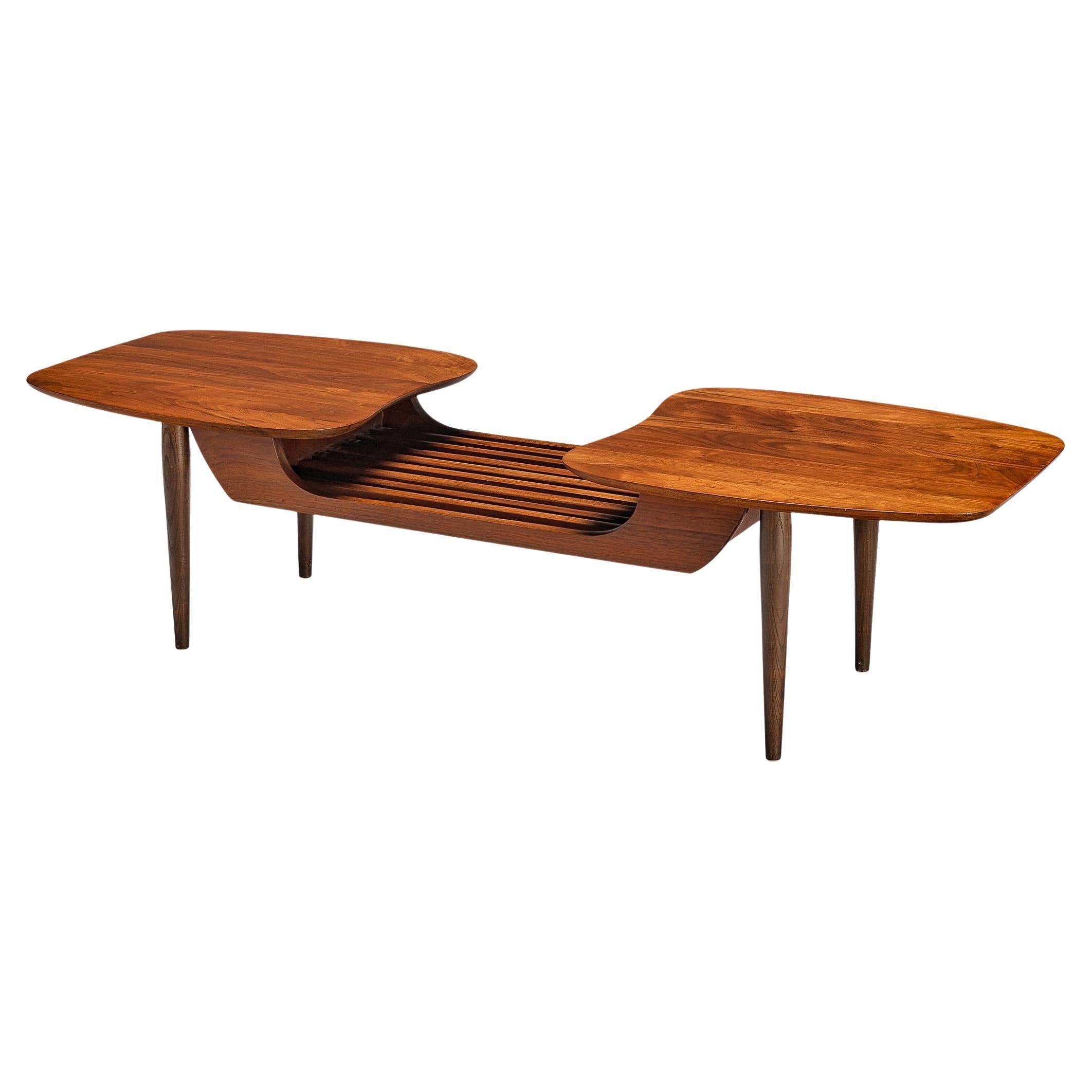 Organic Shaped Coffee Table in Teak  For Sale