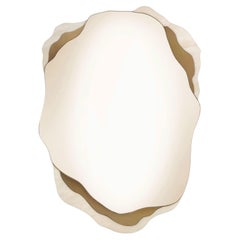 Organic shaped Estremoz marble bronzed brass Arizona mirror by InsidherLand