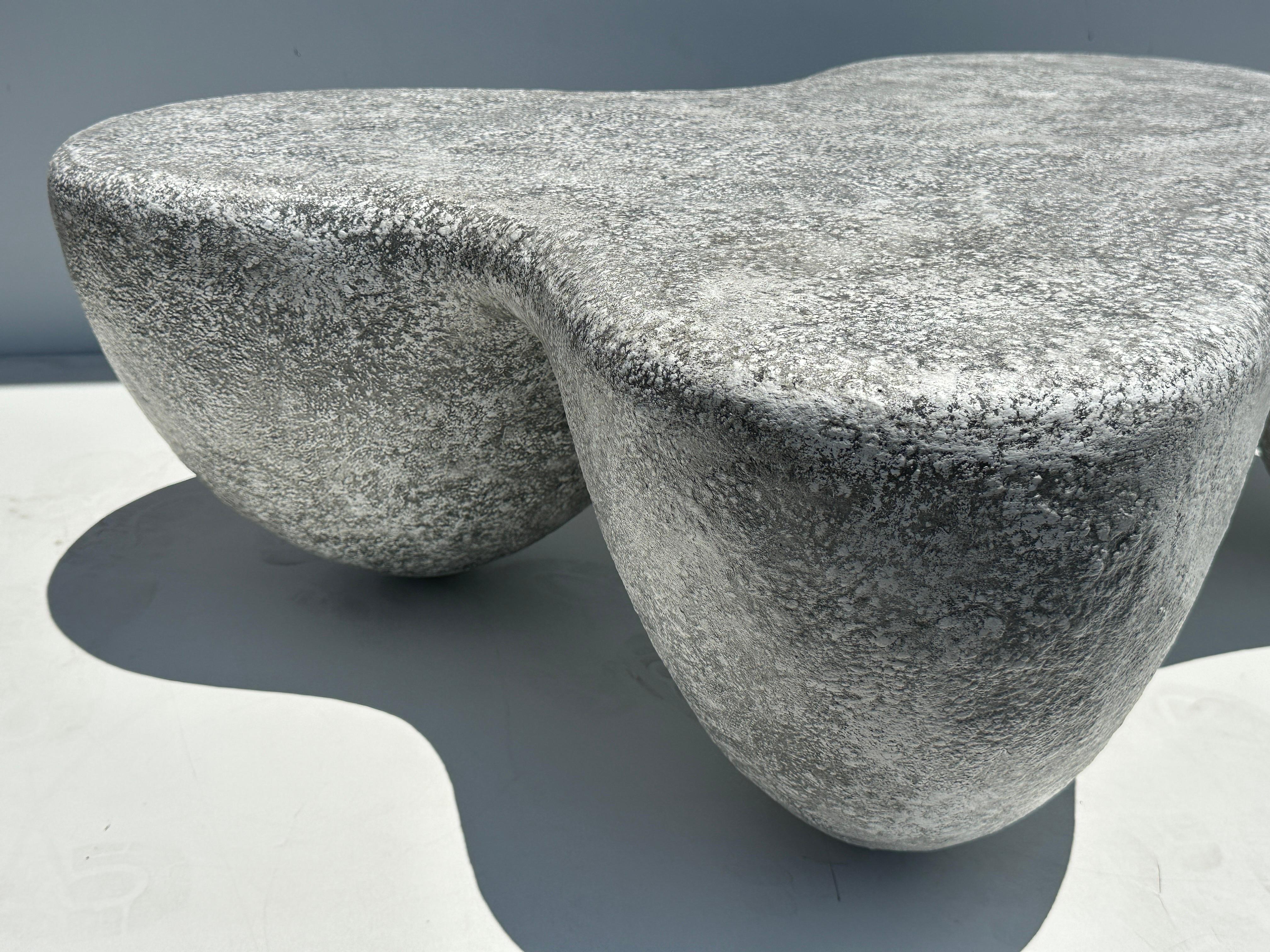 Organic Shaped Faux Concrete Coffee Table For Sale 5