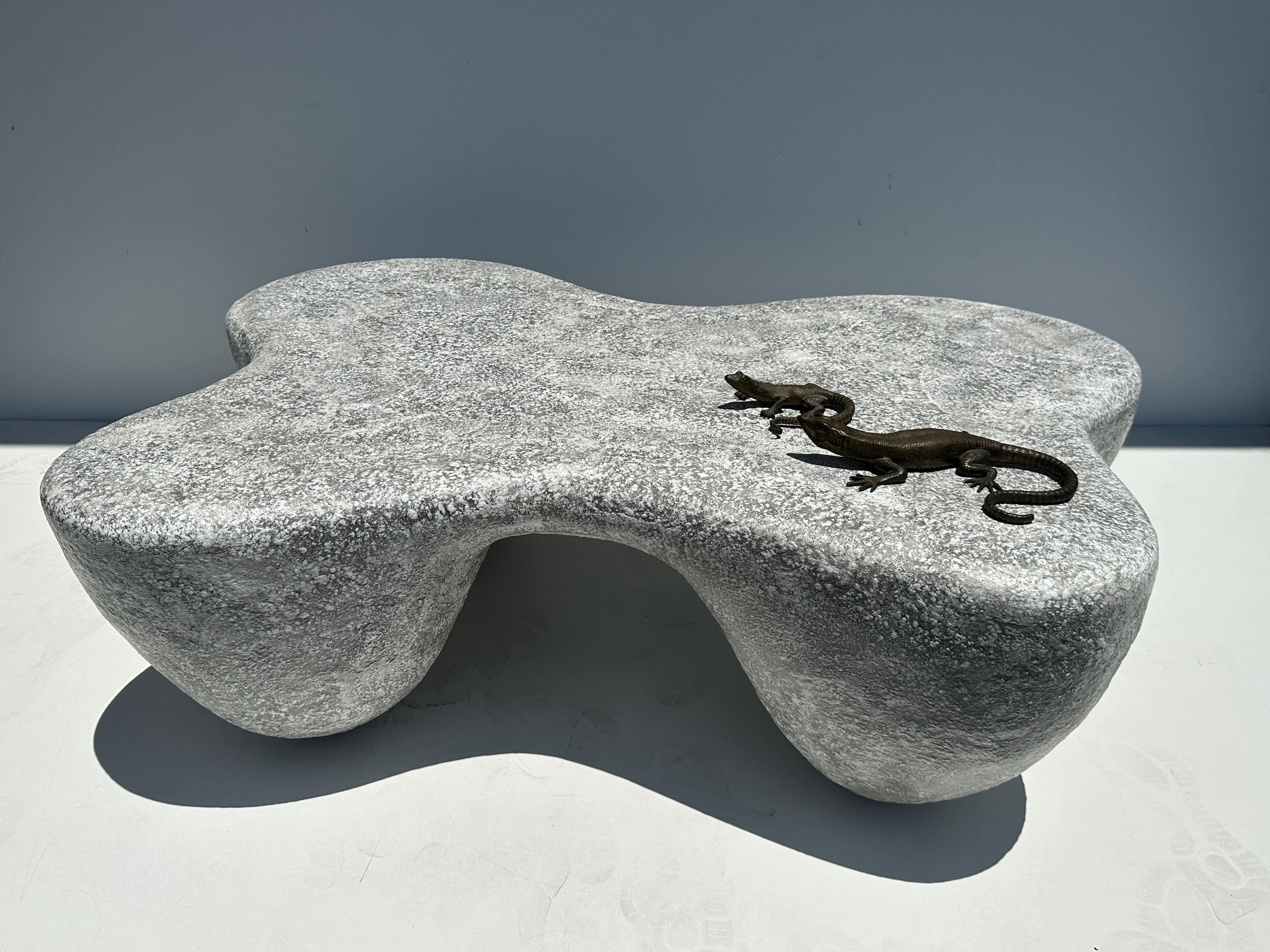 Organic Shaped Faux Concrete Coffee Table For Sale 6