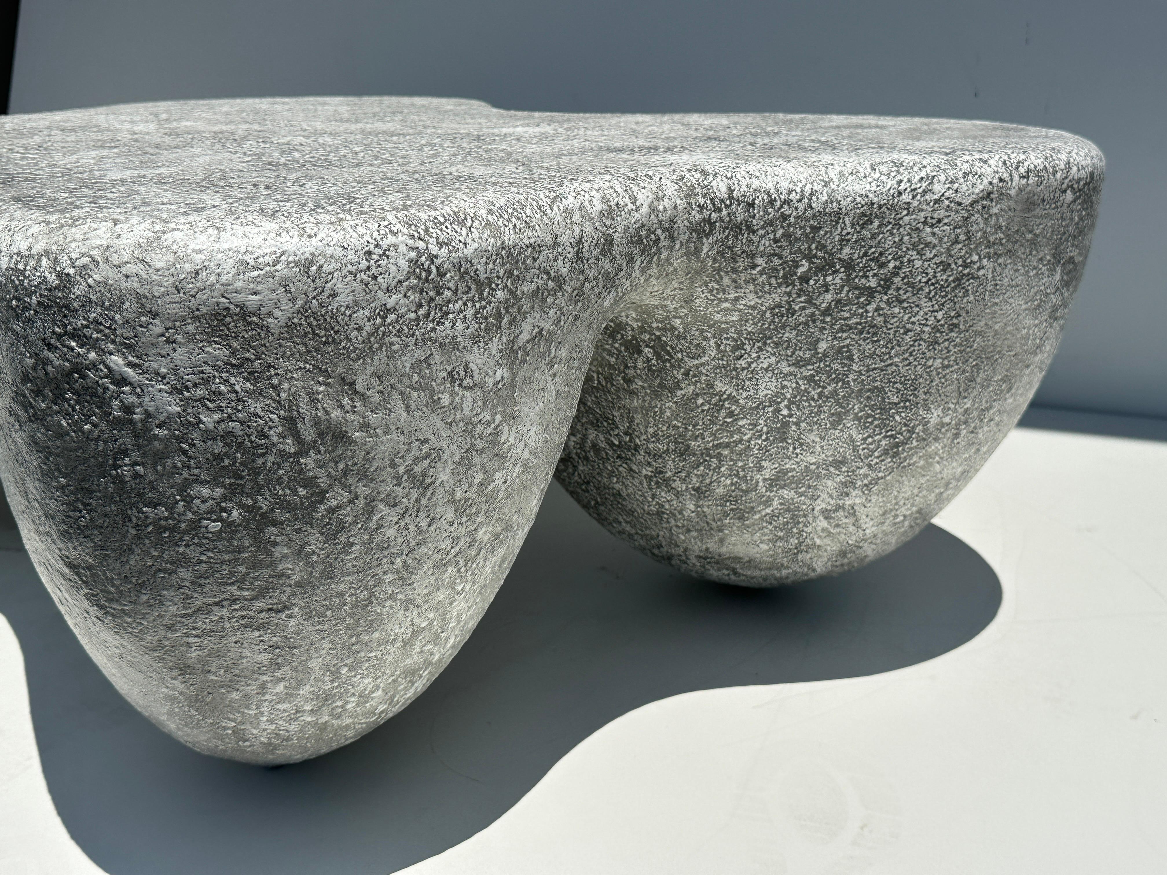 Organic Shaped Faux Concrete Coffee Table For Sale 7