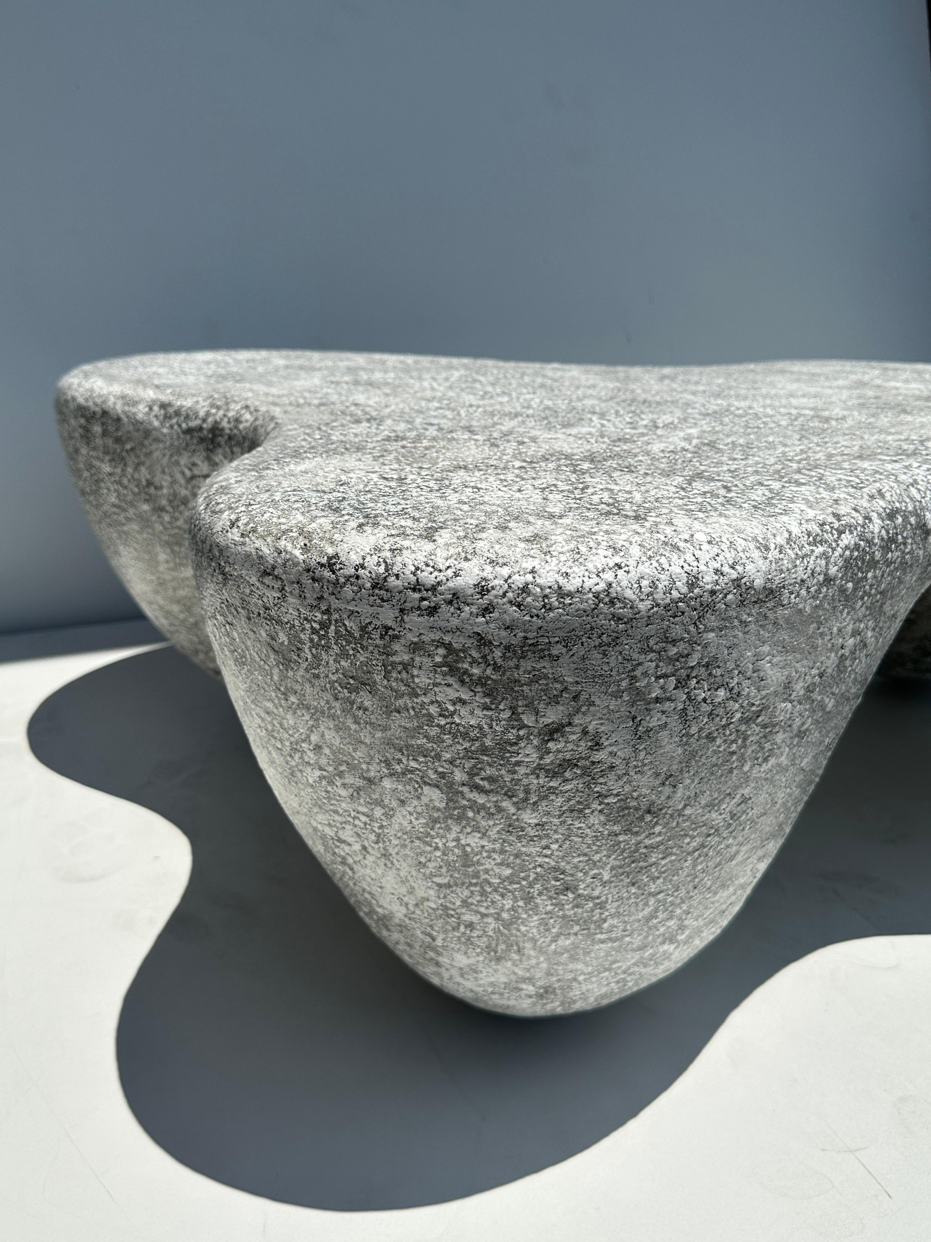 Organic Shaped Faux Concrete Coffee Table For Sale 13