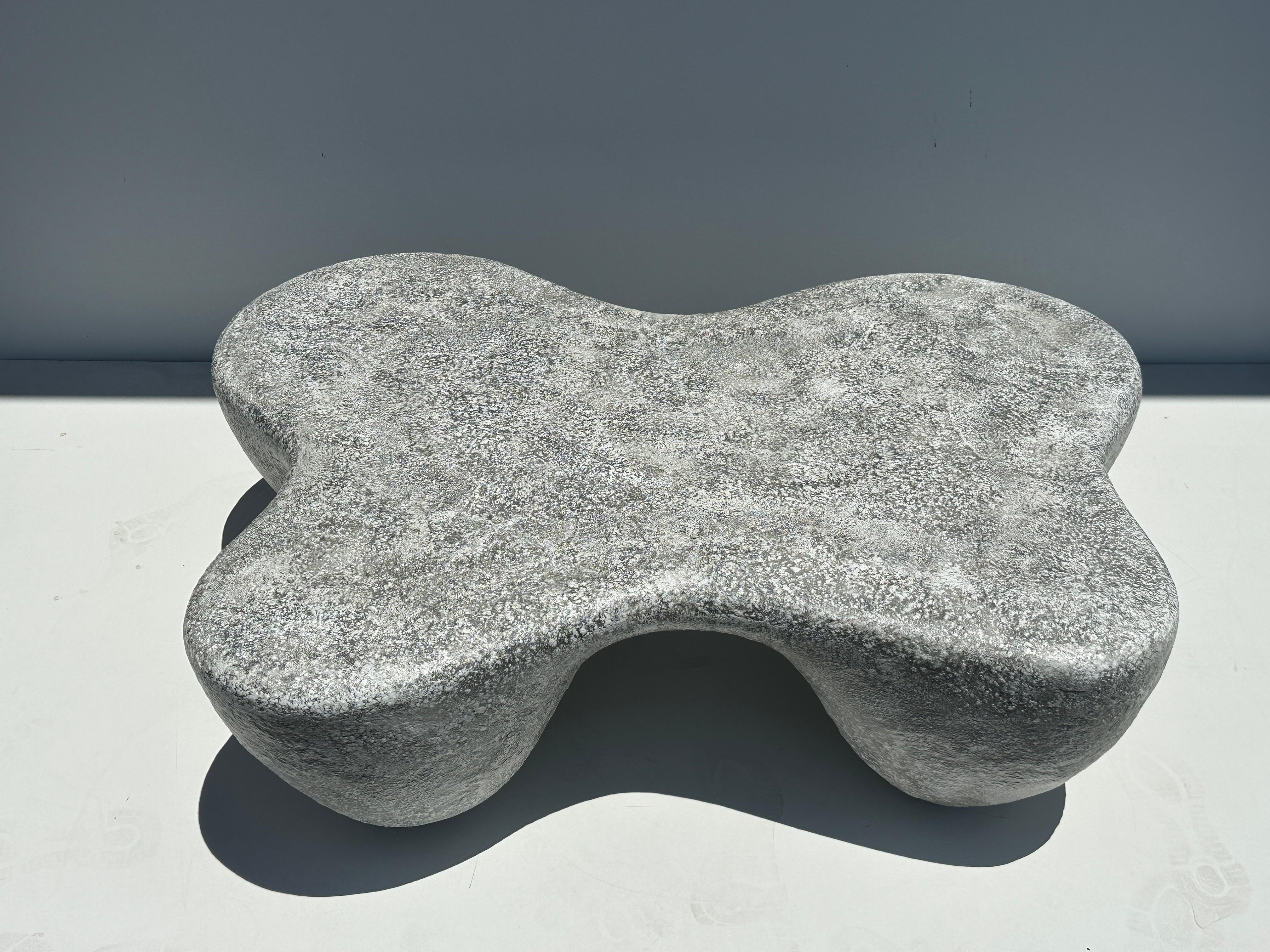 American Organic Shaped Faux Concrete Coffee Table For Sale