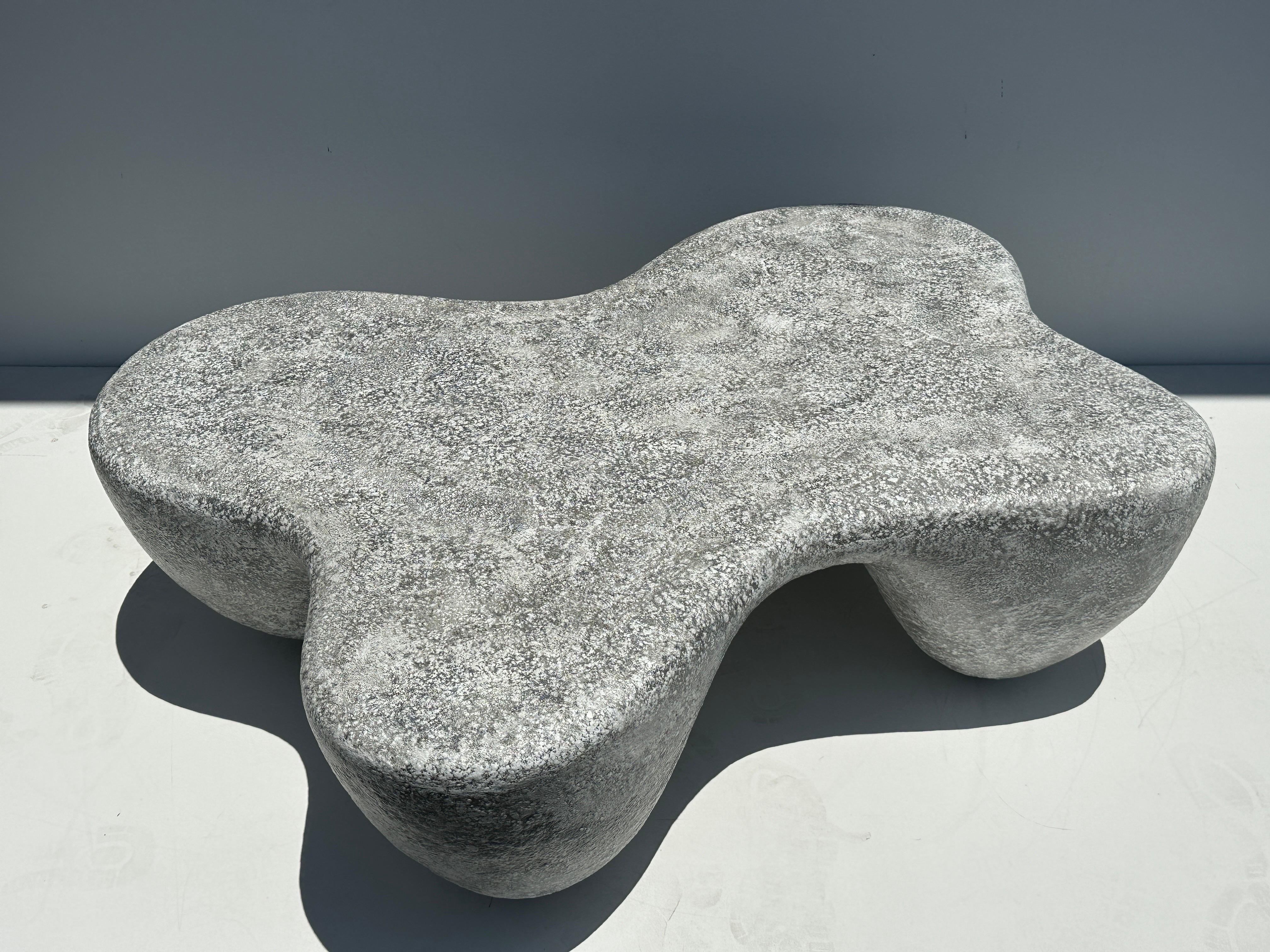 Organic Shaped Faux Concrete Coffee Table For Sale 2