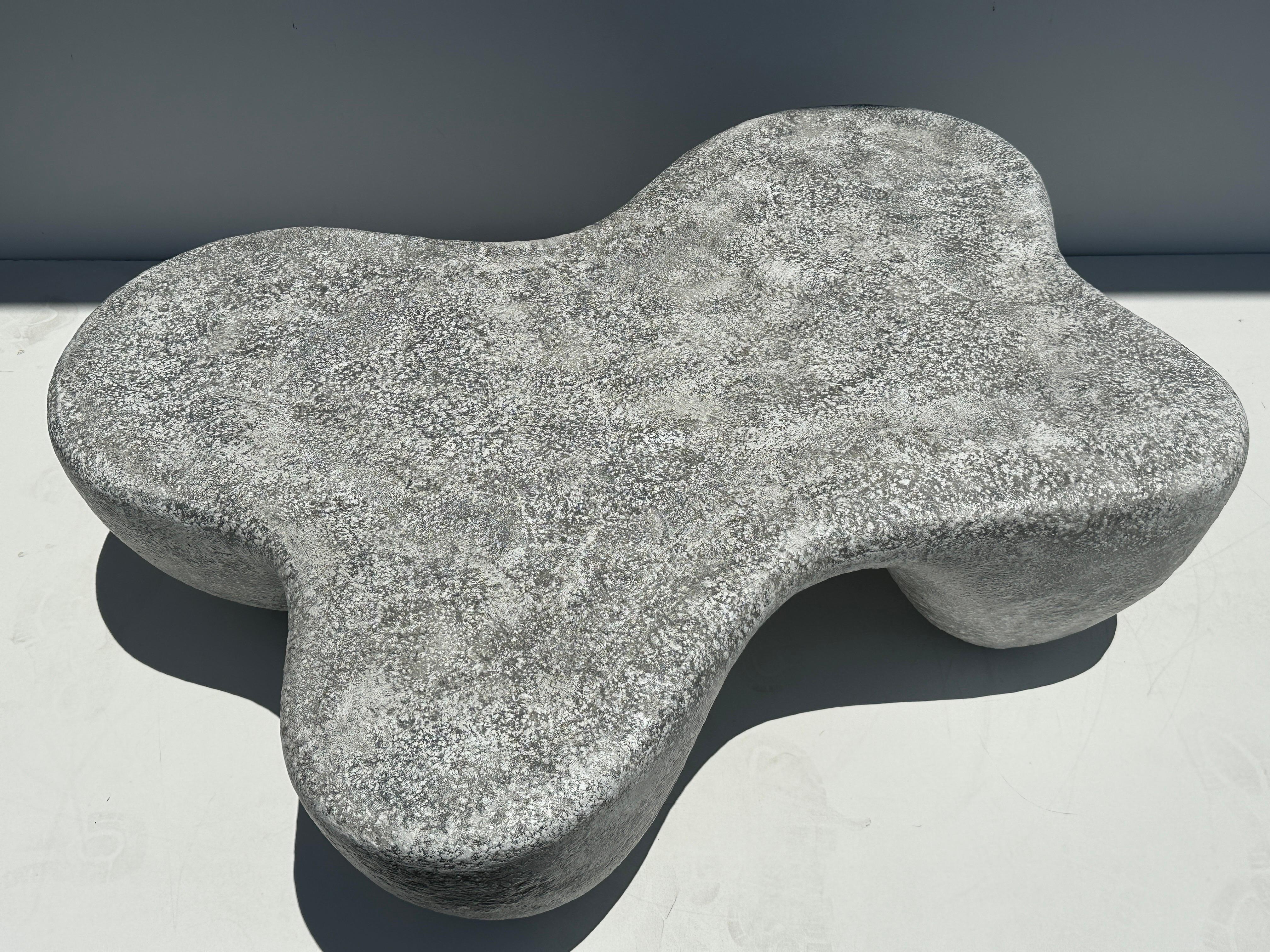 Organic Shaped Faux Concrete Coffee Table For Sale 3