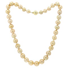 Organic Shaped Golden South Sea Pearl Necklace Strand