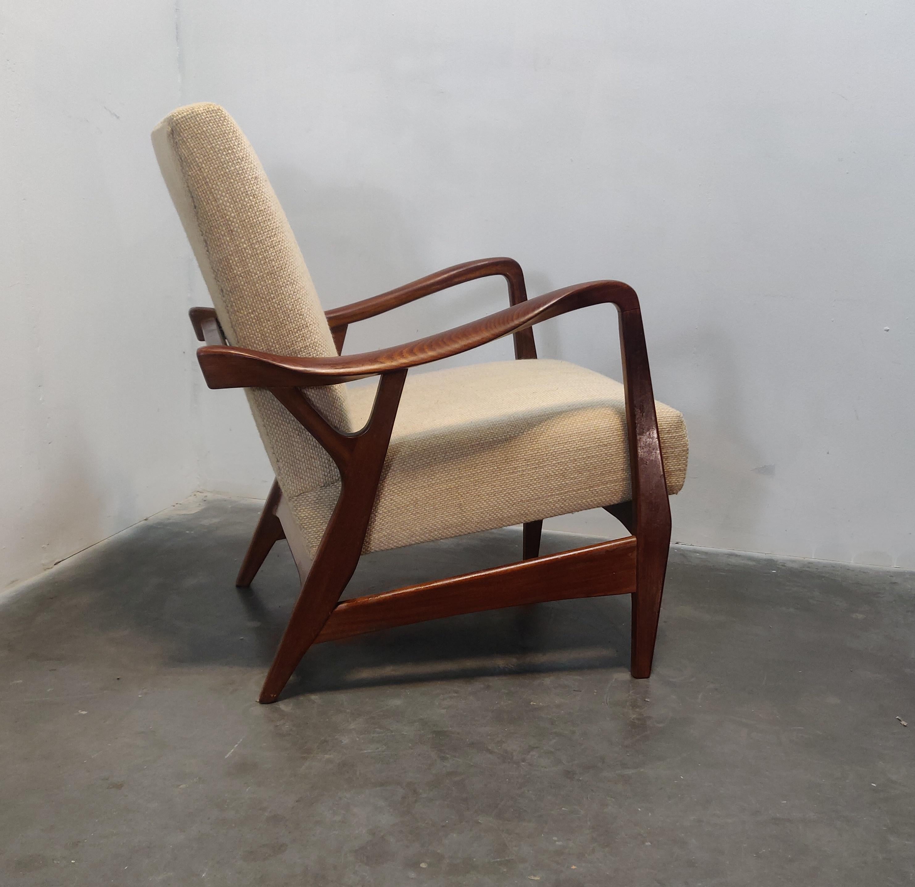 Mid-20th Century Organic Shaped Massive Teak Lounge Chair by Topform, 1950s For Sale