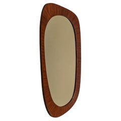 Organic Shaped Mirror In Teak, Denmark 1970s