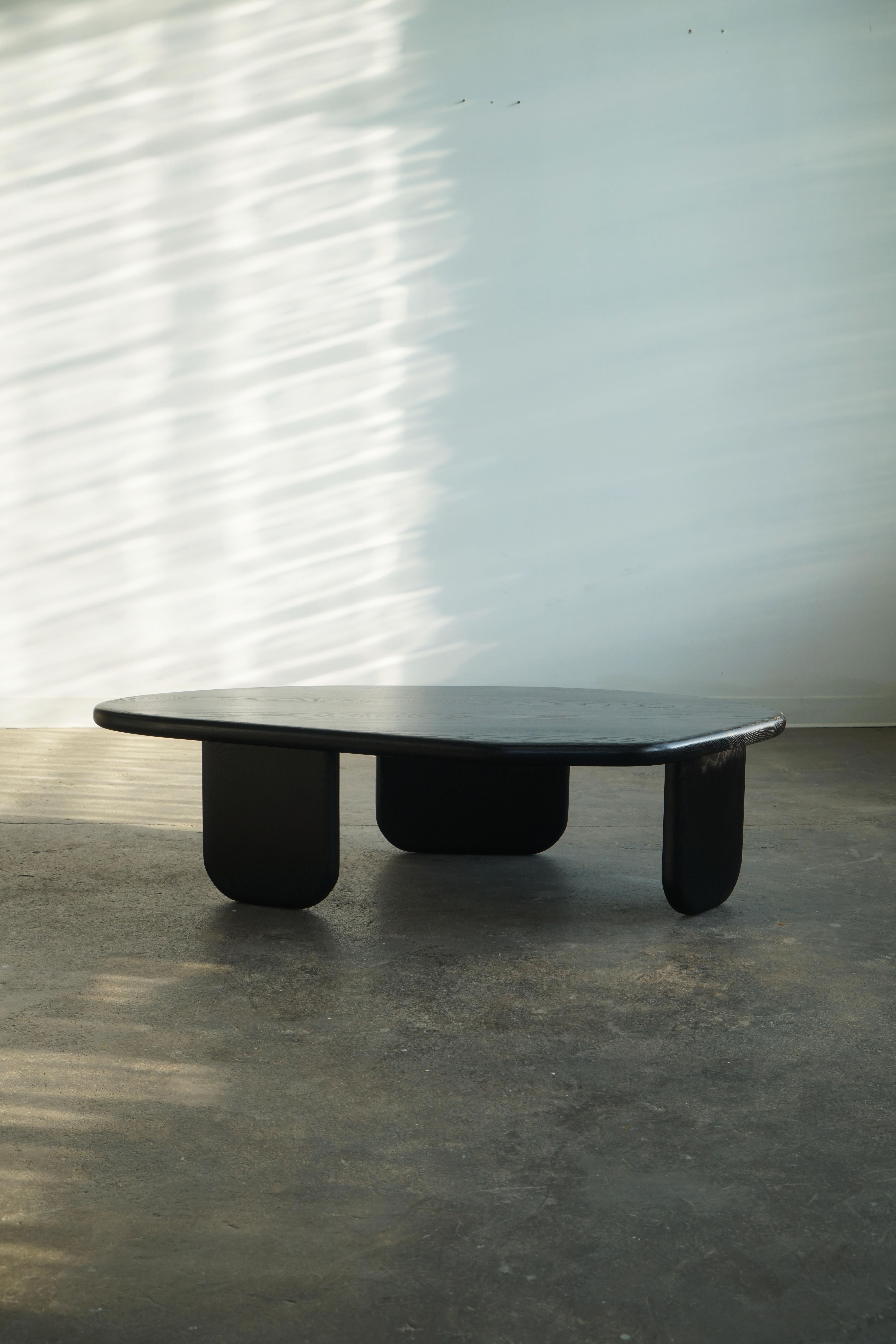 Organic Shaped Modern Coffee Table by Last Workshop, Jet Black Ash For Sale 4