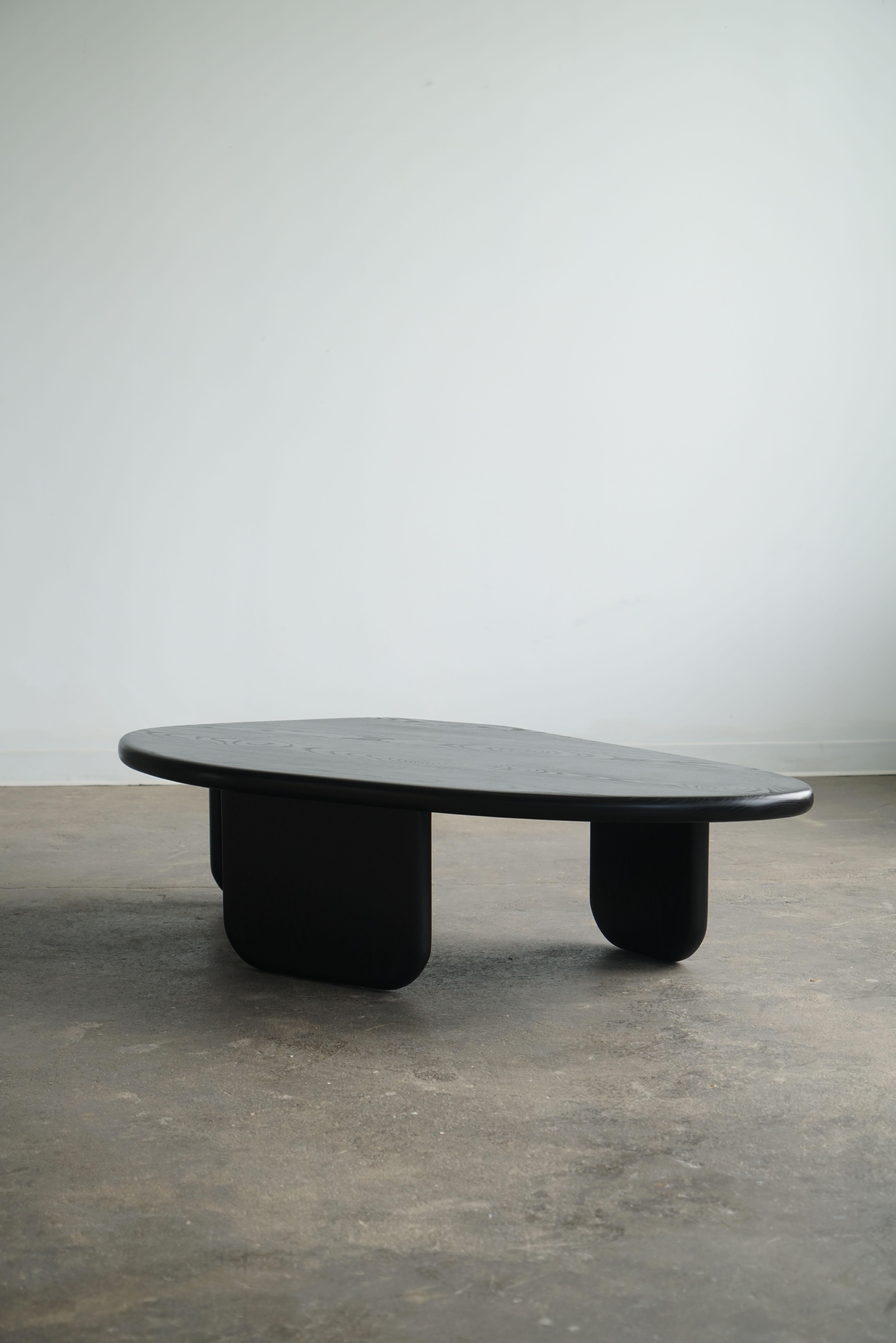 Contemporary Organic Shaped Modern Coffee Table by Last Workshop, Jet Black Ash For Sale