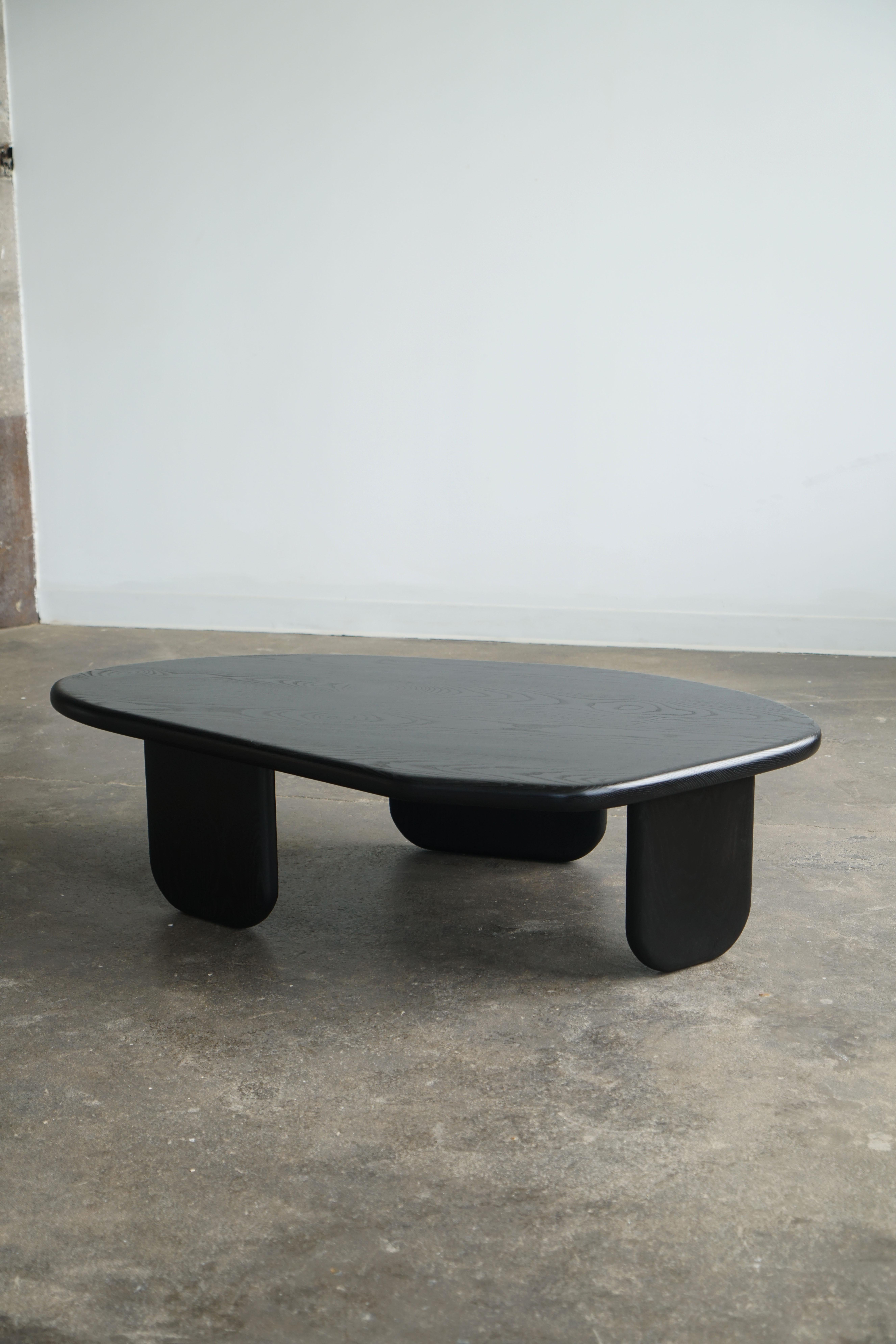 Organic Shaped Modern Coffee Table by Last Workshop, Jet Black Ash For Sale 1
