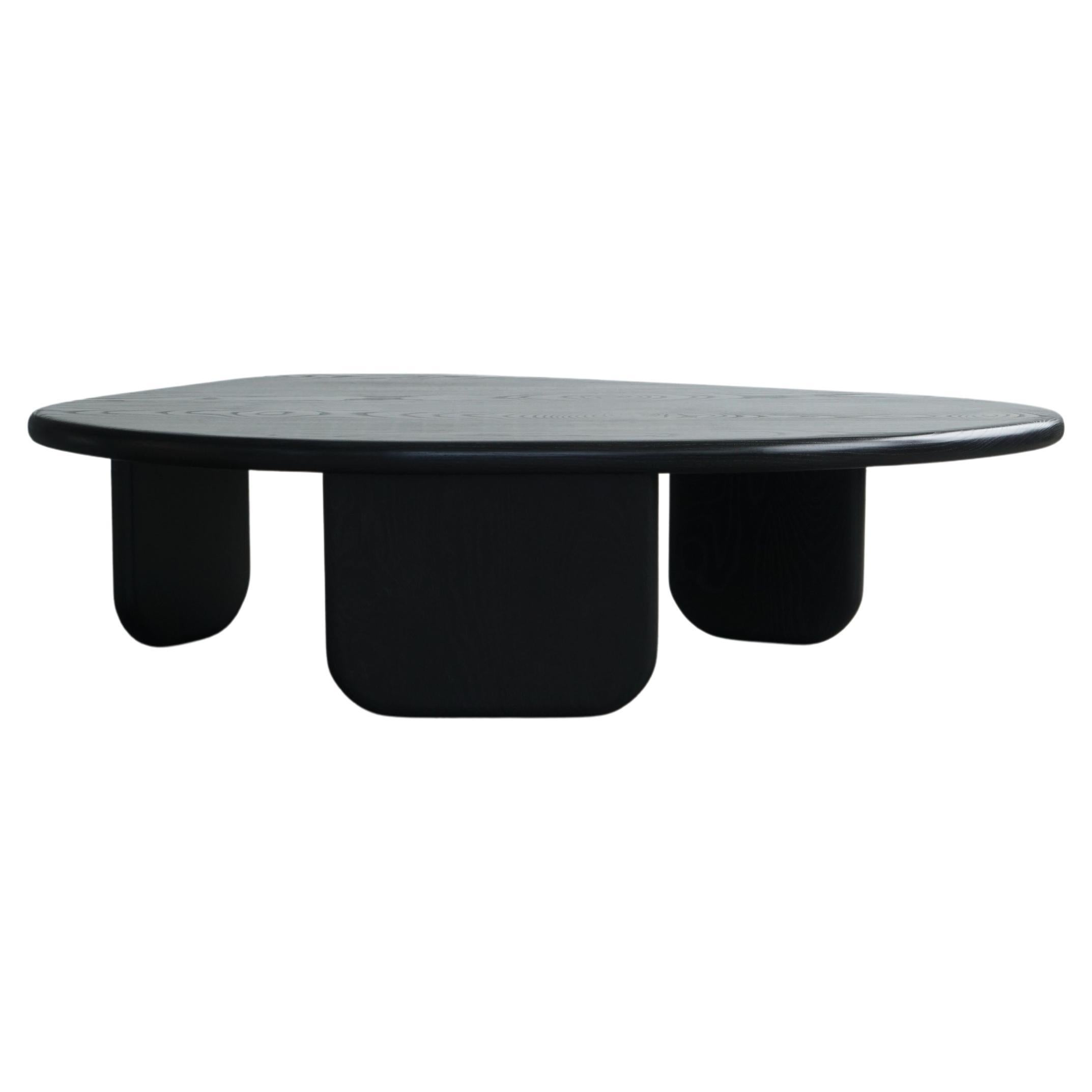 Organic Shaped Modern Coffee Table by Last Workshop, Jet Black Ash For Sale