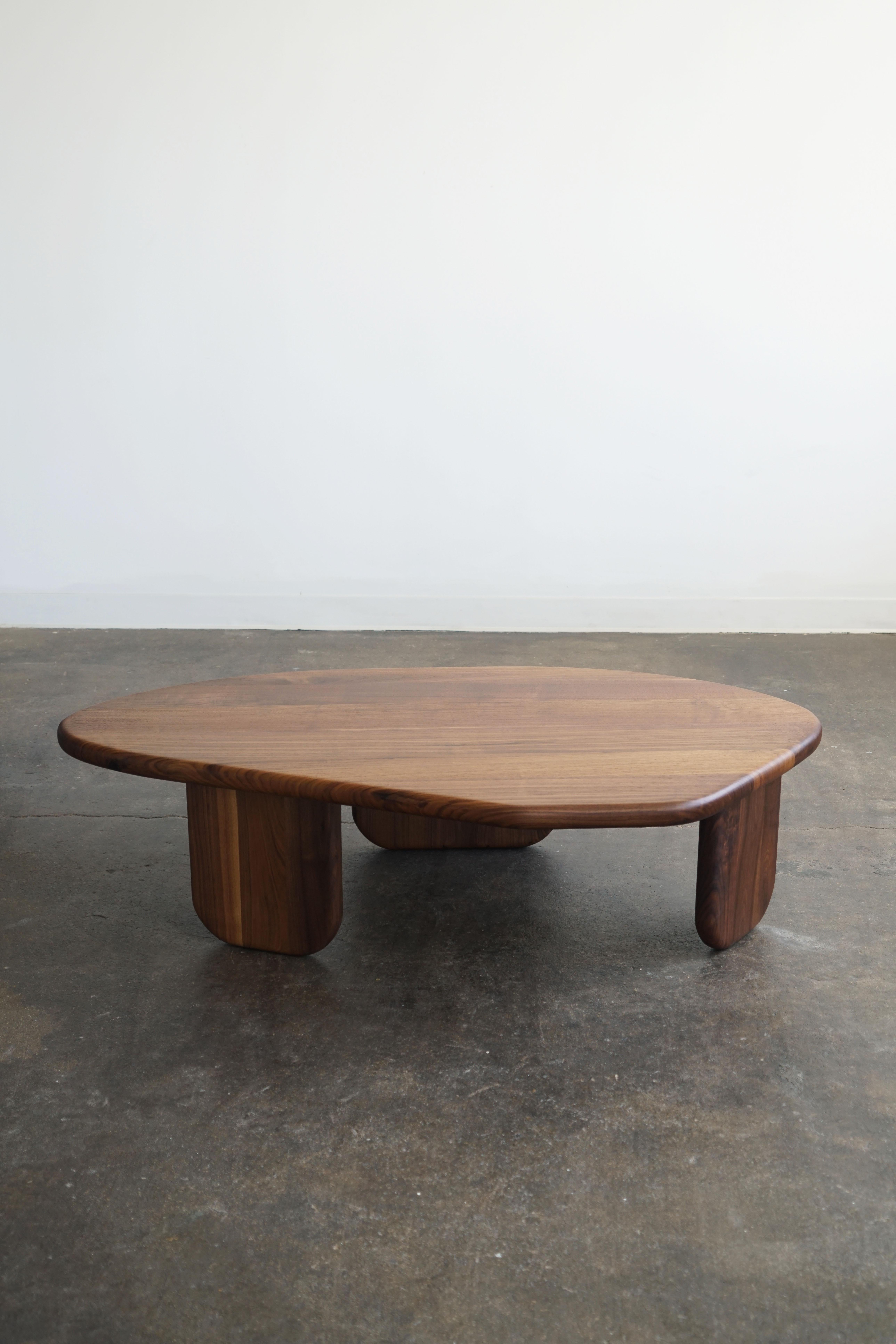 Hardwood Organic Shaped Modern Coffee Table by Last Workshop, Walnut For Sale
