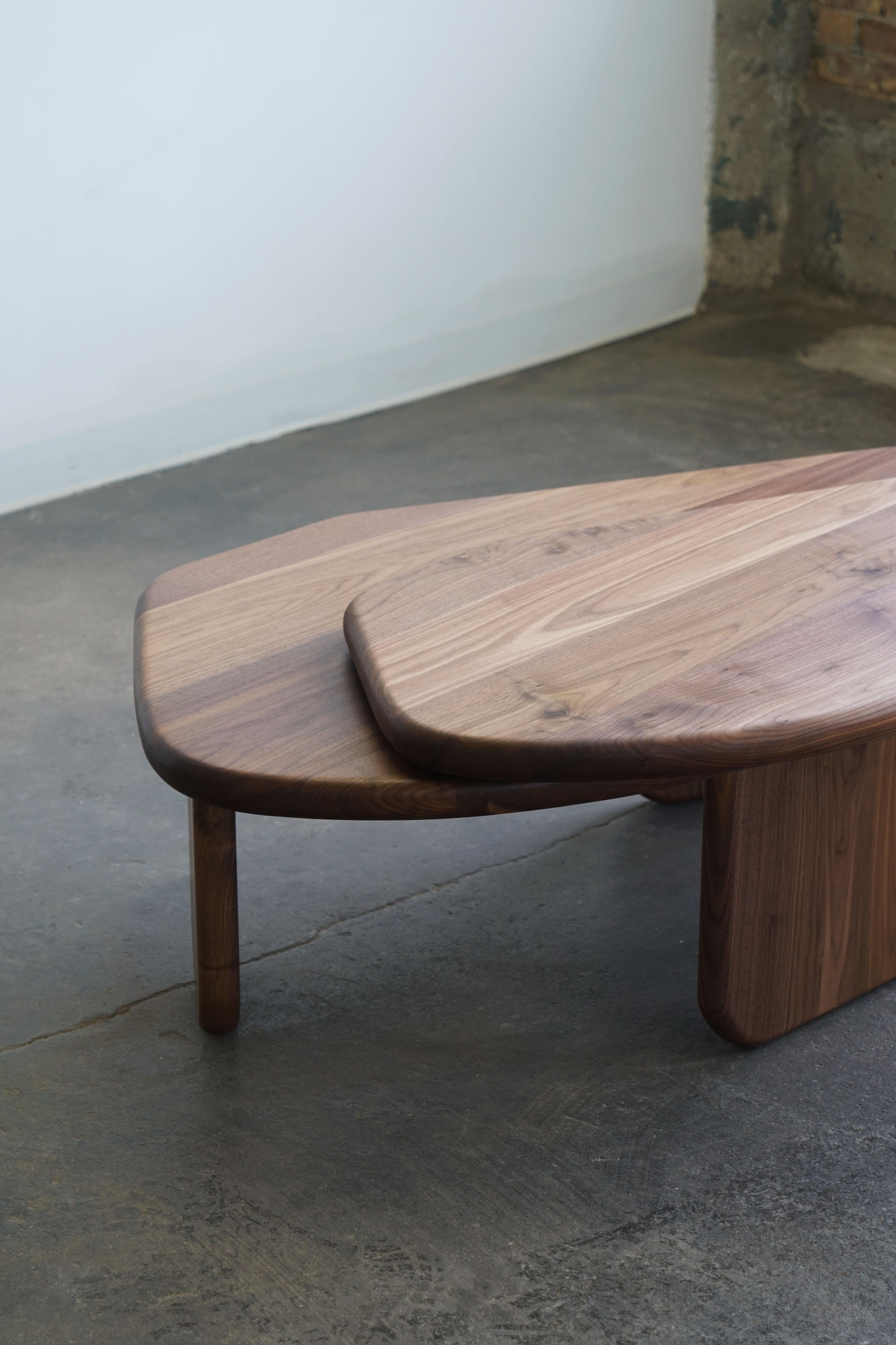 Hardwood Organic Shaped Modern Coffee Table 