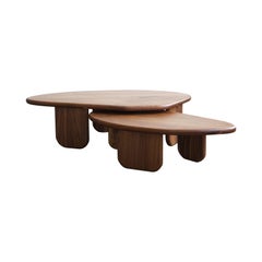 Organic Shaped Modern Nesting Coffee Tables by Last Workshop, Walnut