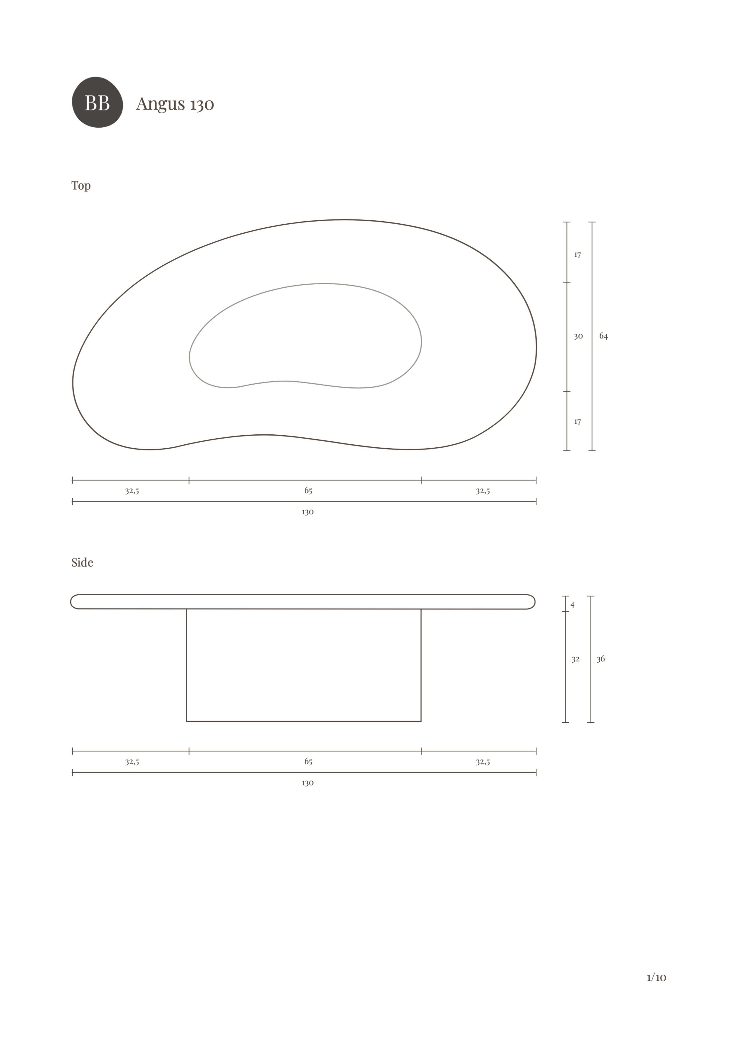 Ciment Table basse en plâtre naturel de forme organique 