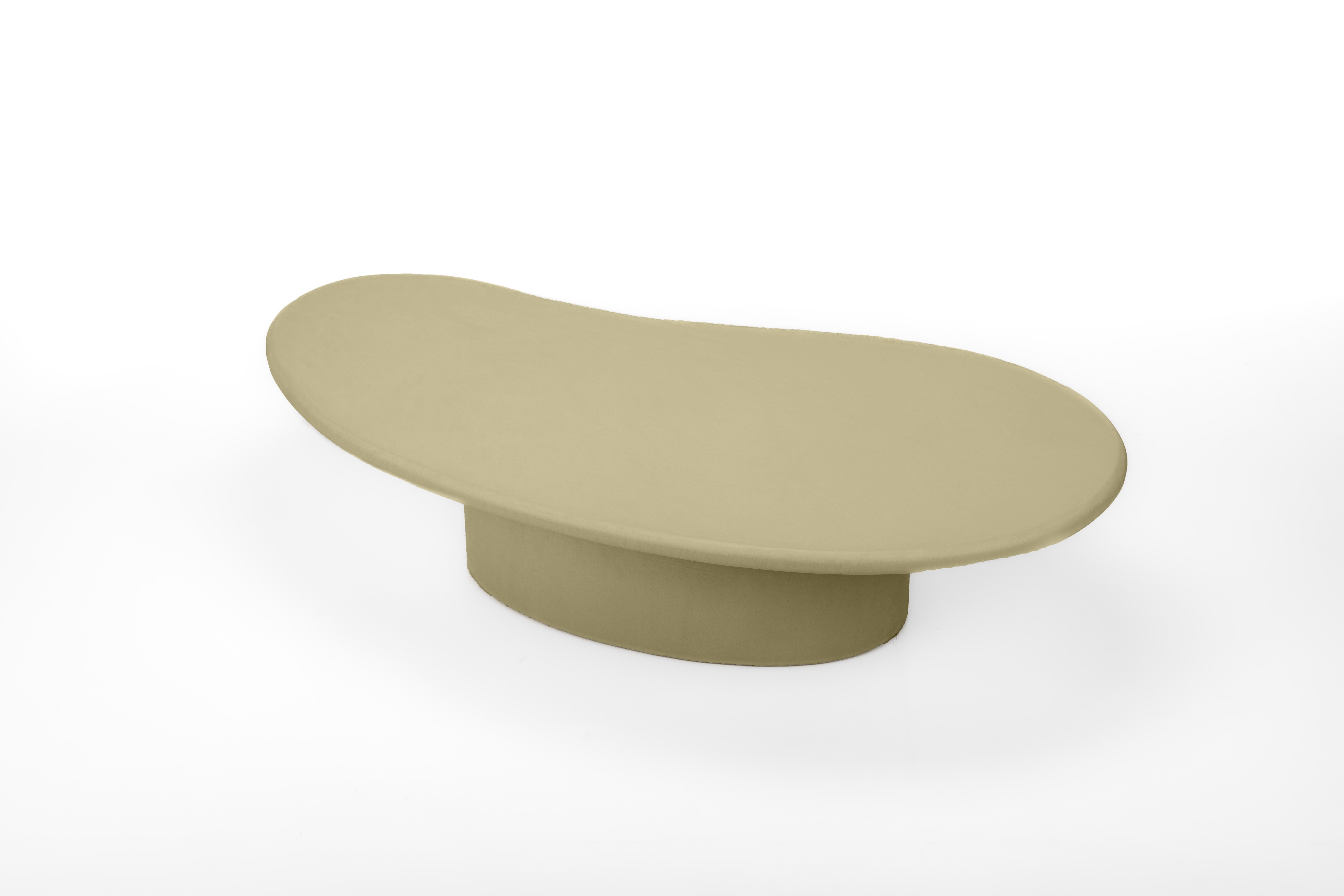 Hand-Crafted Organic Shaped Natural Plaster Coffee Table 