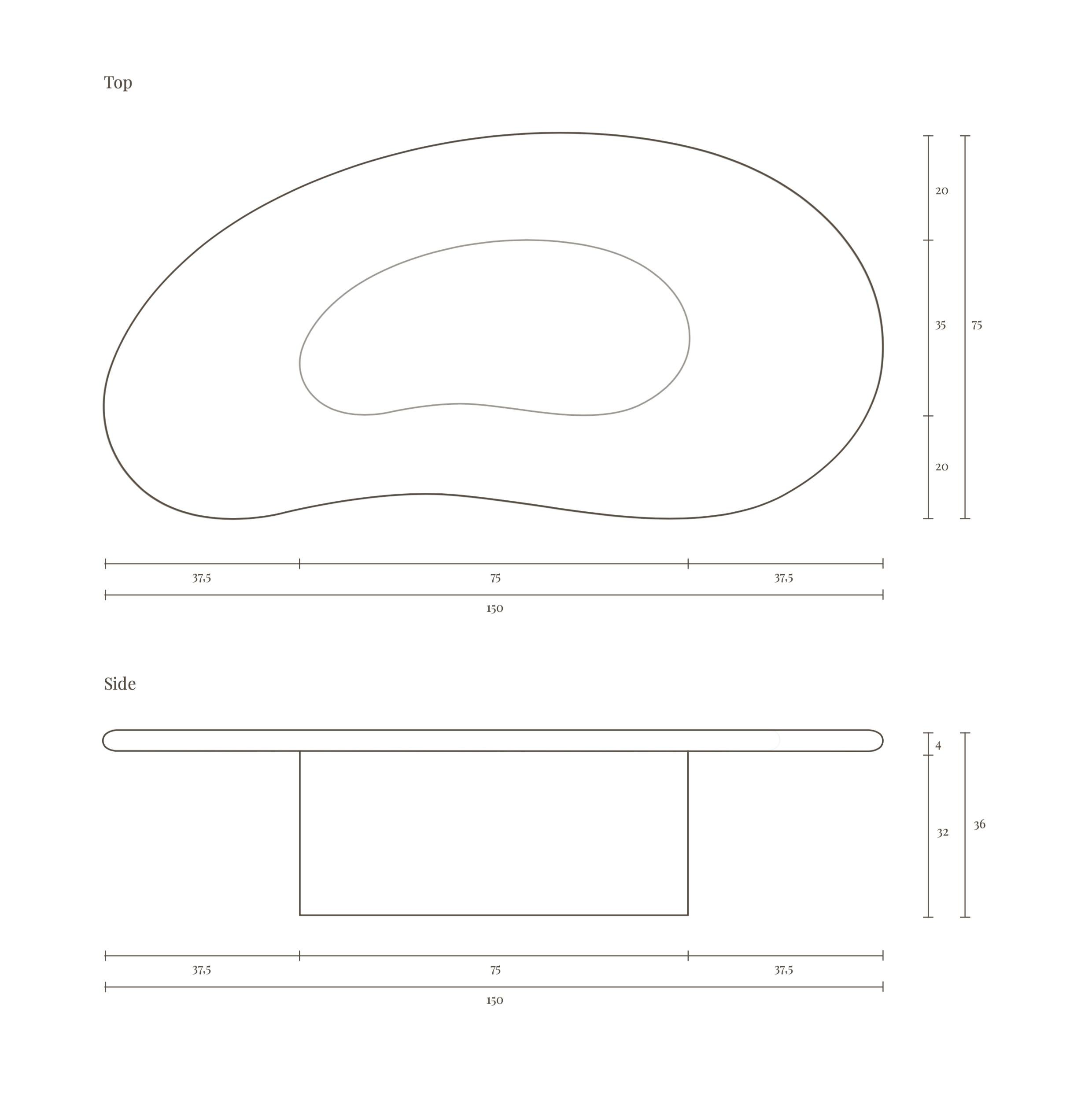 Organic Shaped Mortex Coffee Table