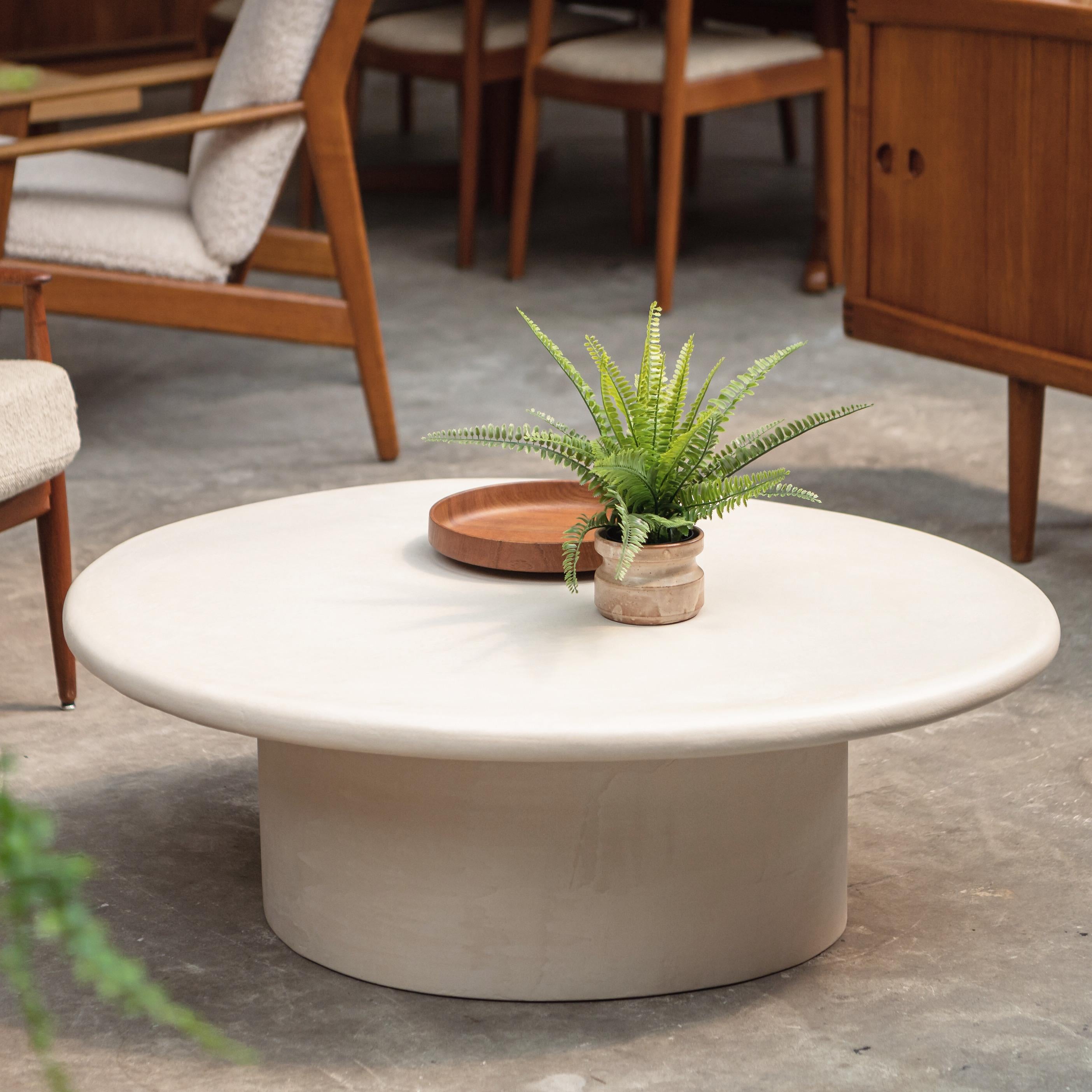 Cement Organic Shaped Natural Plaster Coffee Table 