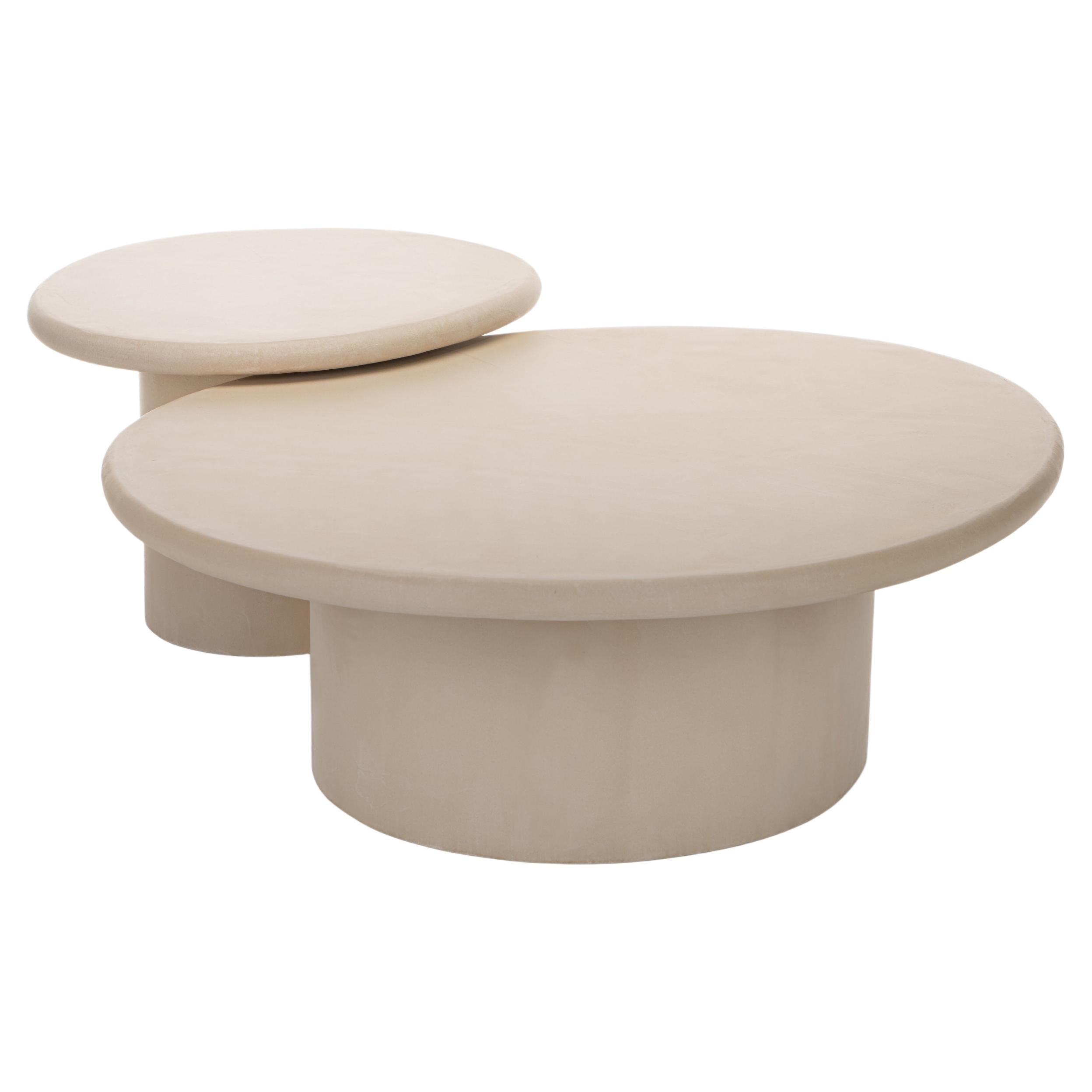 Organic Shaped Mortex Coffee Table Set "Sami" BM32 by Isabelle Beaumont For Sale