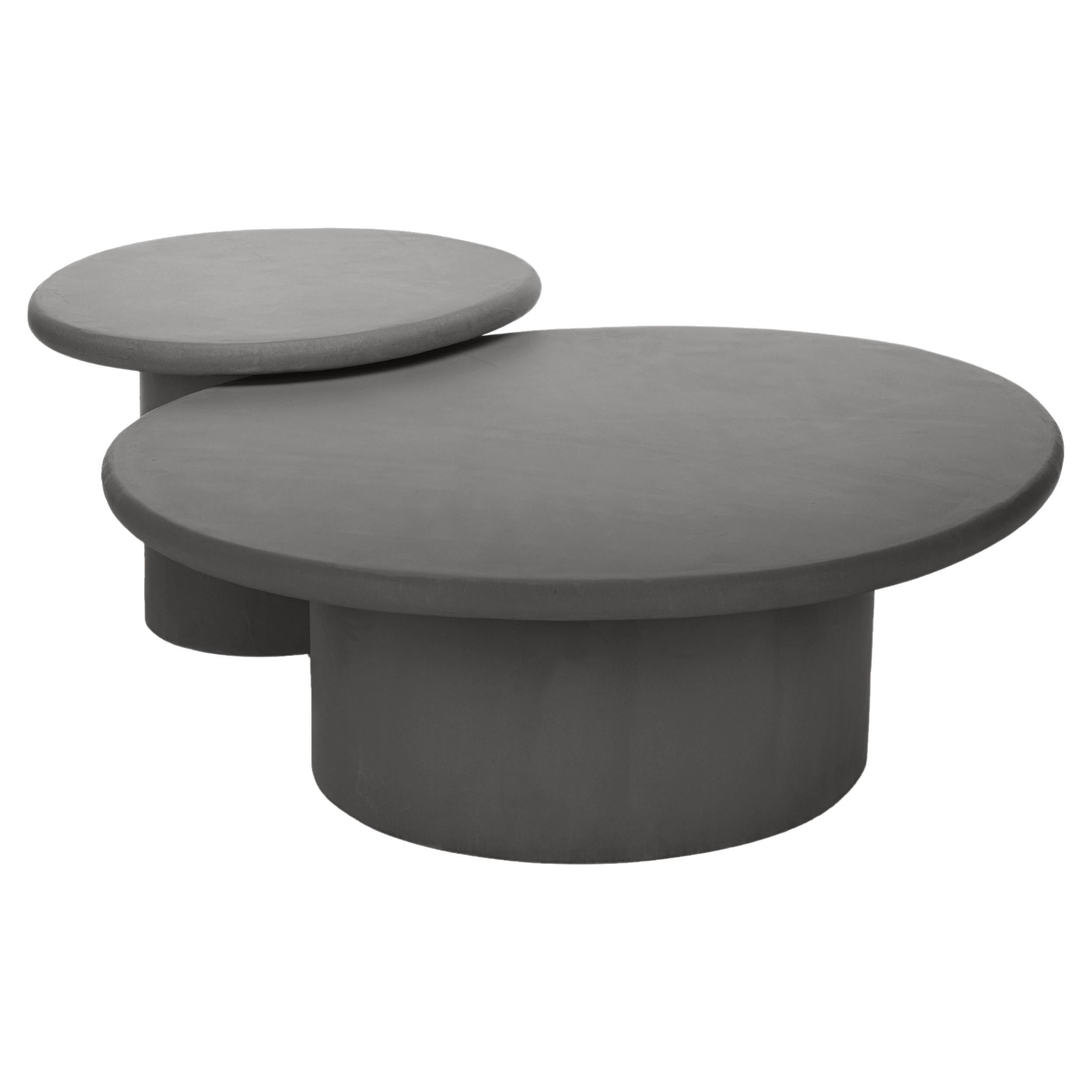 Organic Shaped Natural Plaster Coffee Table Set "Sami" by Isabelle Beaumont