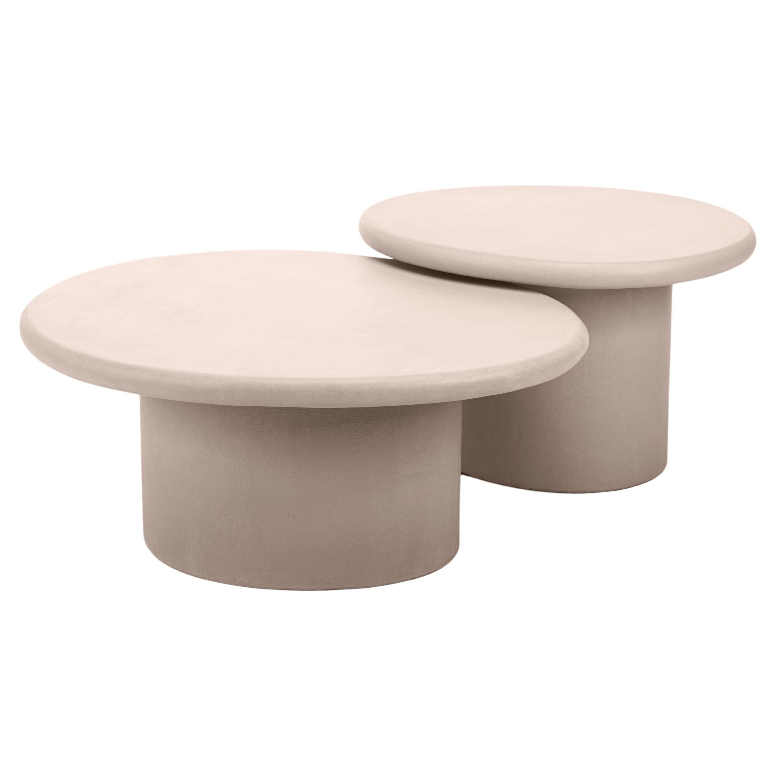 Natural Plaster Coffee Table Set "Sami" by Isabelle Beaumont  For Sale
