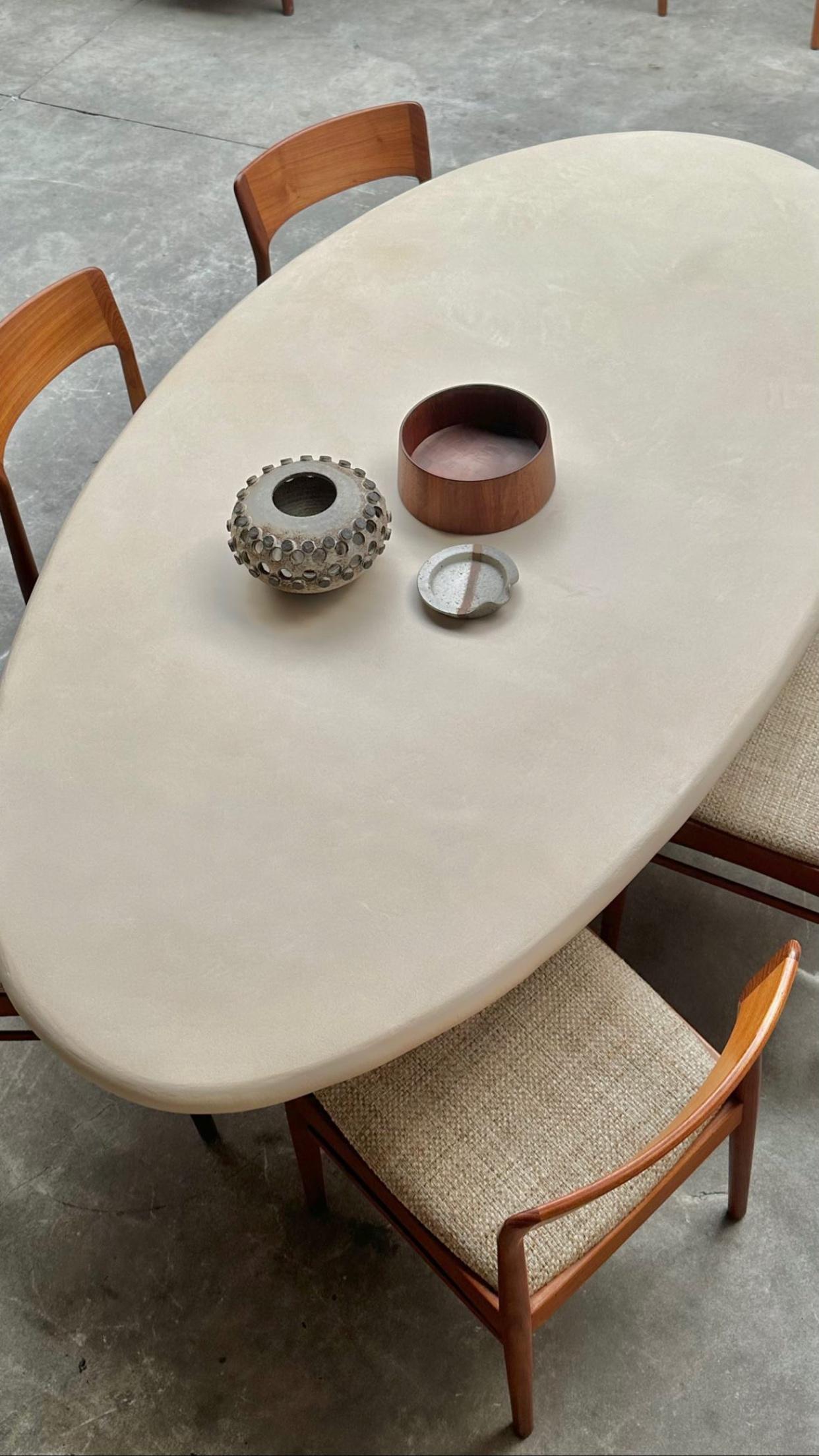 Hand-Crafted Organic Shaped Mortex Dining Table 