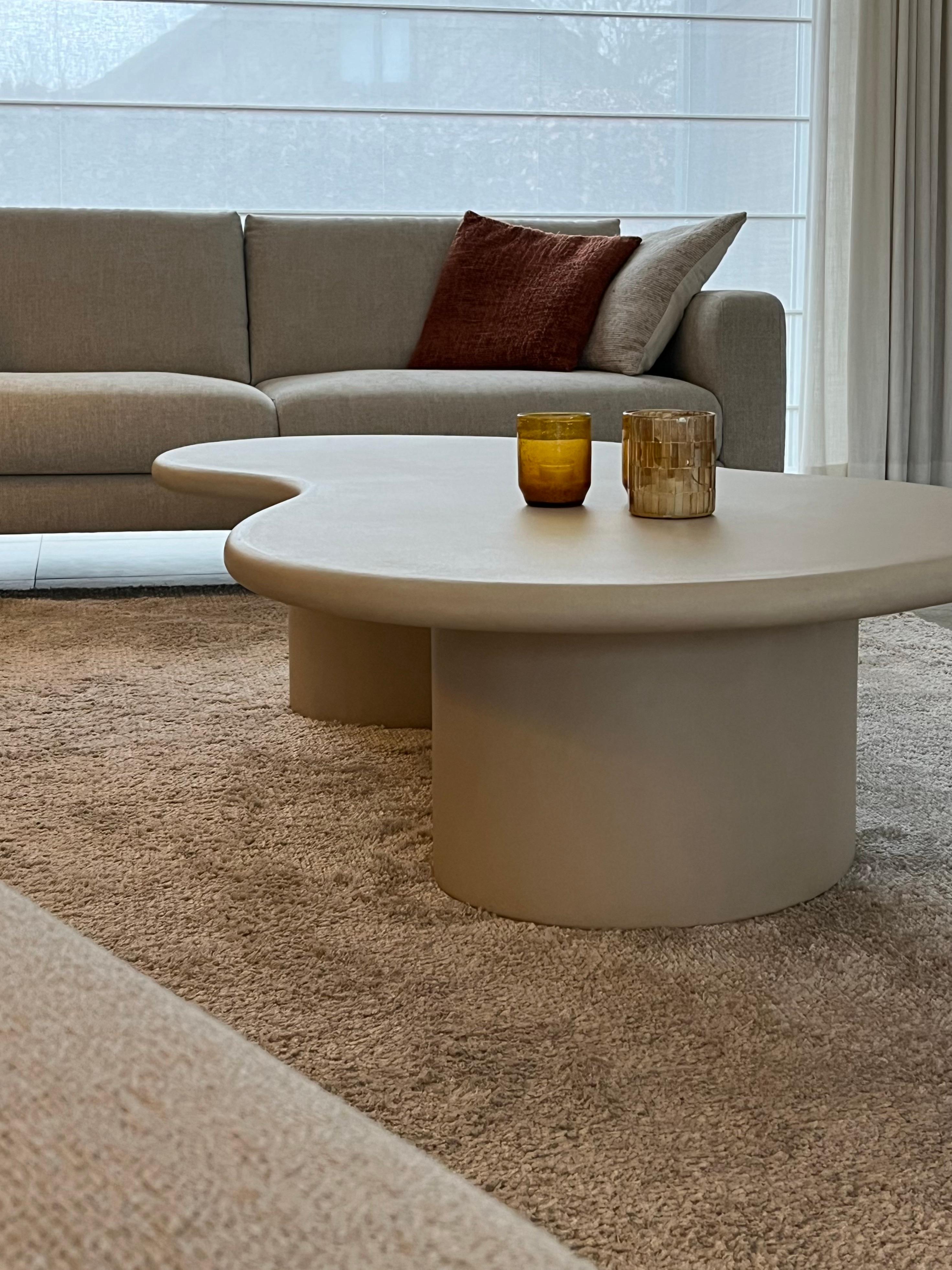 Organic Shaped Natural Plaster Coffee Table 