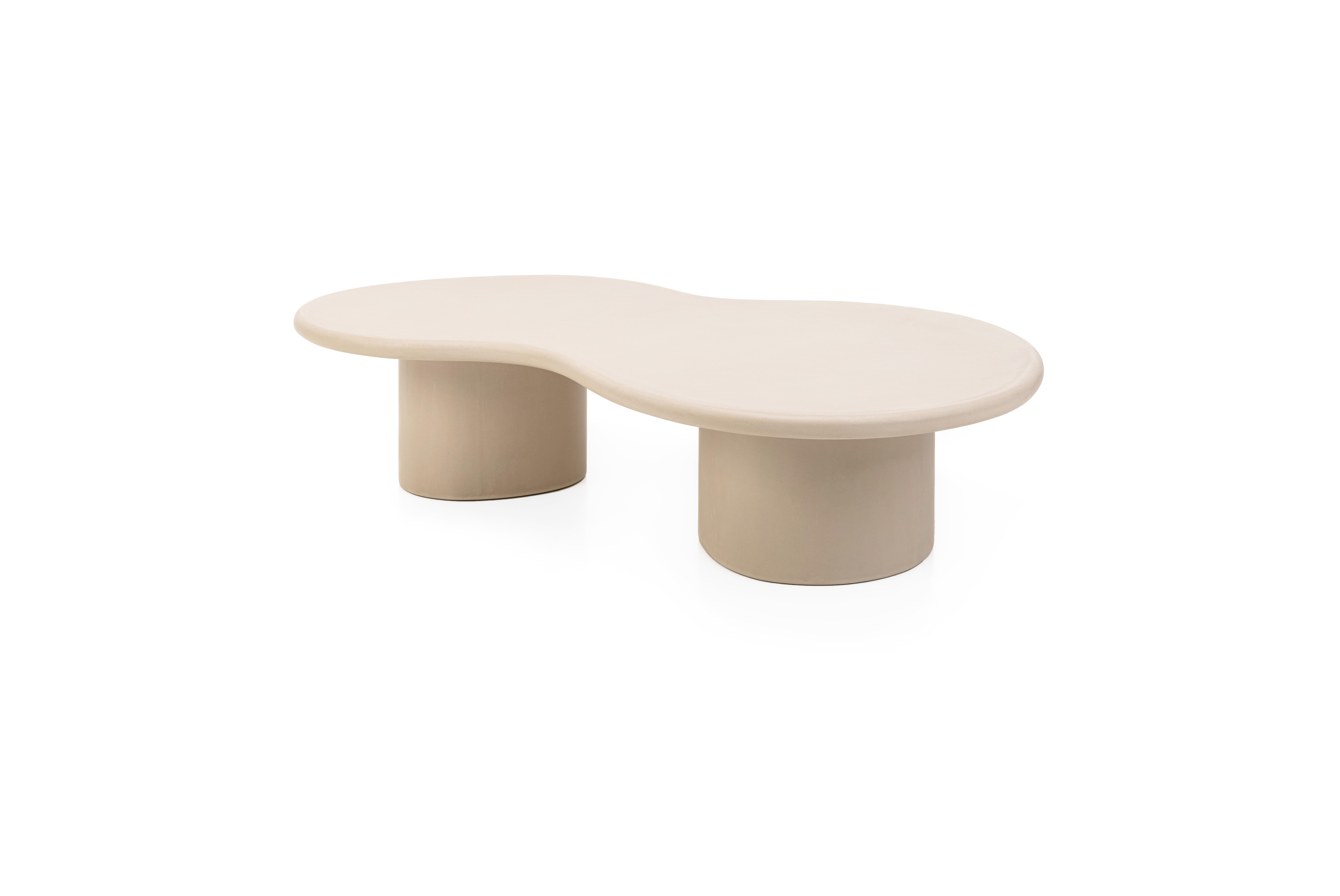 Contemporary Organic Shaped Natural Plaster Coffee Table 