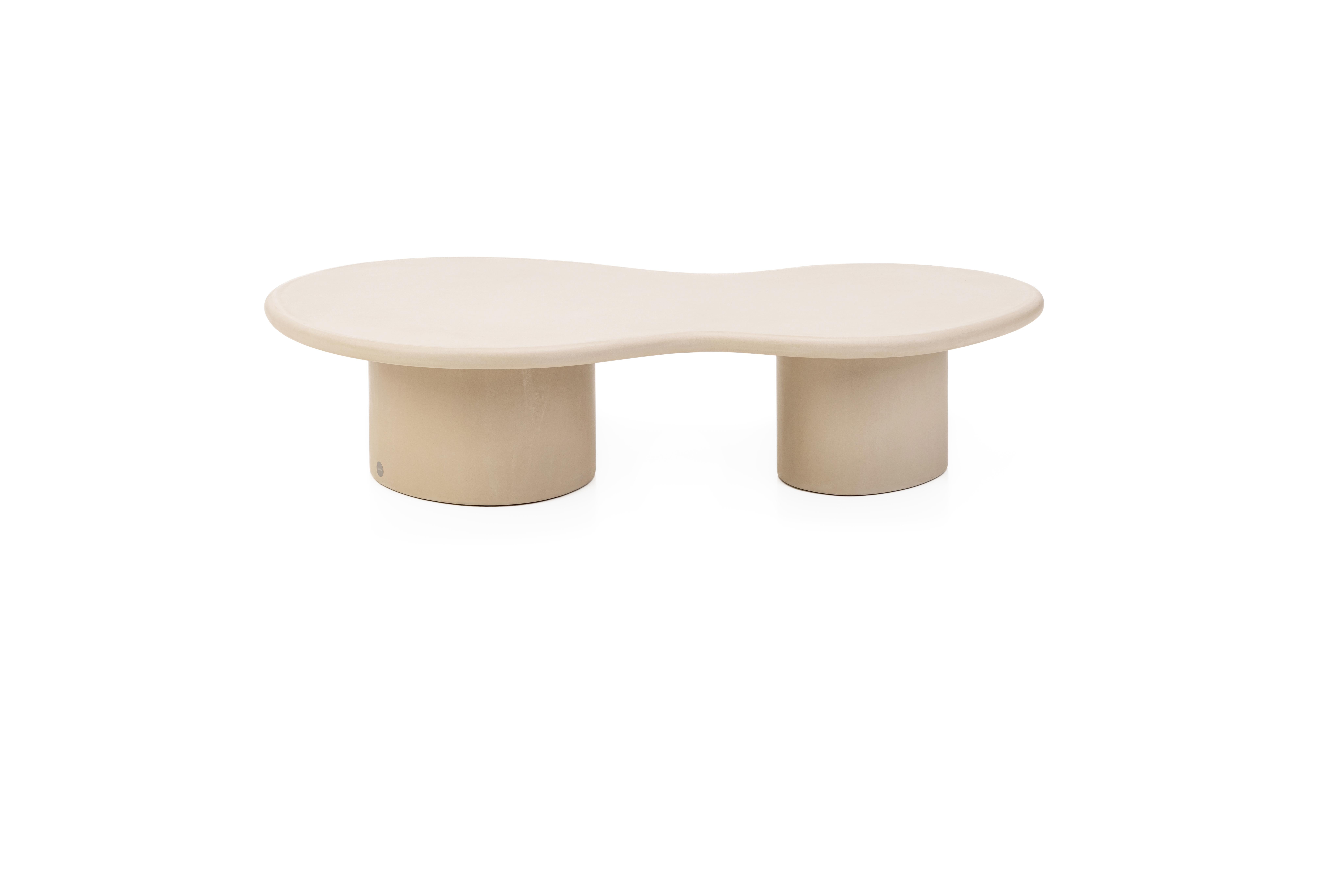 Contemporary Belgian design, handmade natural plaster coffee table with a textured and earthy character.

Indoor use (price outdoor +10%)

Latin adjective “ovum” /ˈo.u̯um/: egg

The Ovum coffee table is handcrafted with multiple layers Mortex® on a