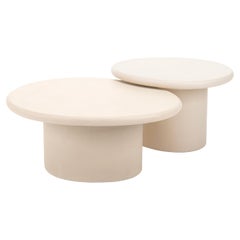 Organic Shaped Natural Plaster Coffee Table Set "Sami" by Isabelle Beaumont 