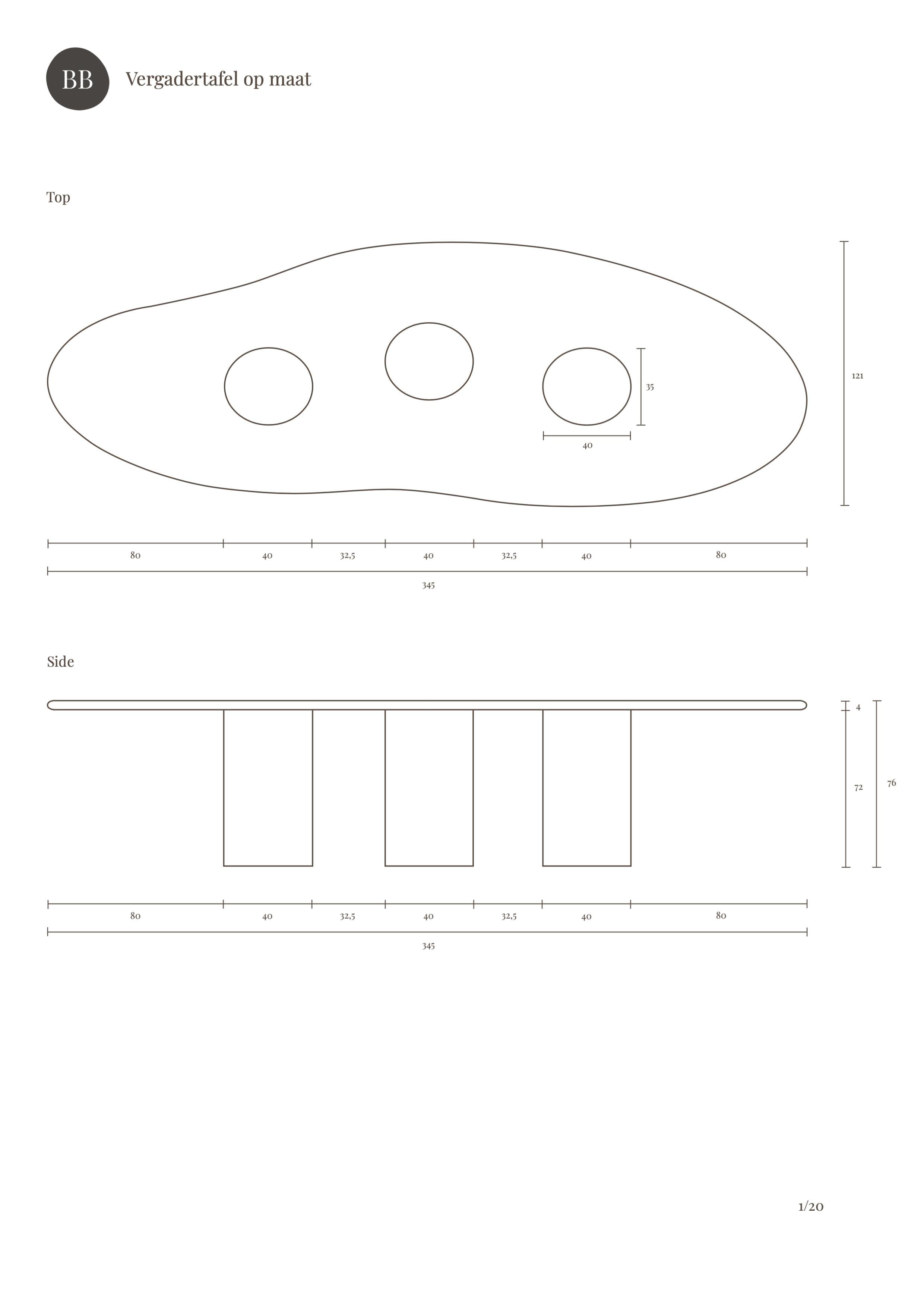 Organic Shaped Natural Plaster Dining/Conference Table 345 by Isabelle Beaumont For Sale 2