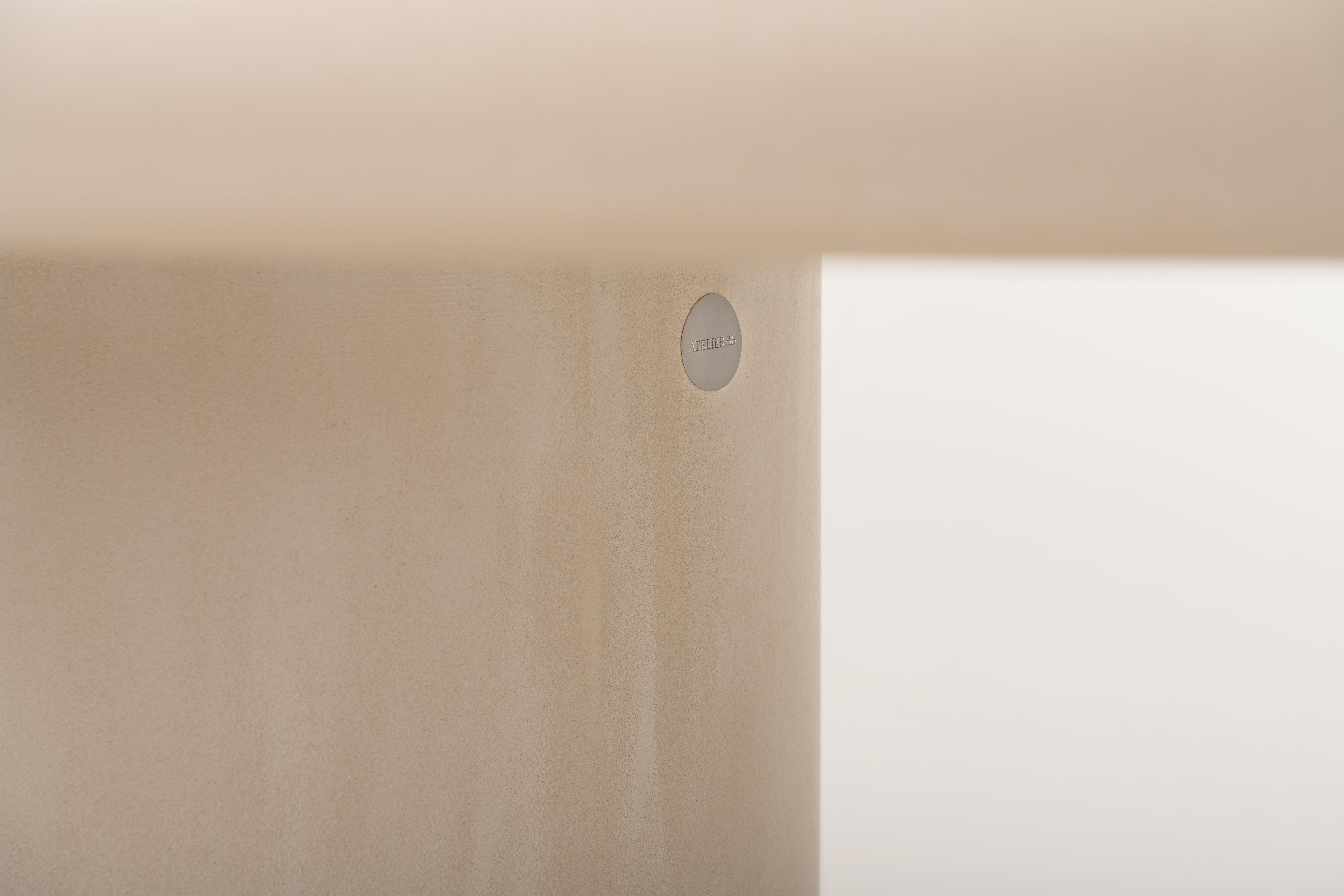 Belga Tavolo organico contemporaneo in gesso naturale 345 cm di Isabelle Beaumont in vendita