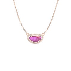 Organic Shaped Ruby and Diamond Necklace