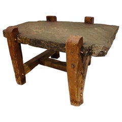 Organic Shaped Slate Top Coffee Table, 1970s