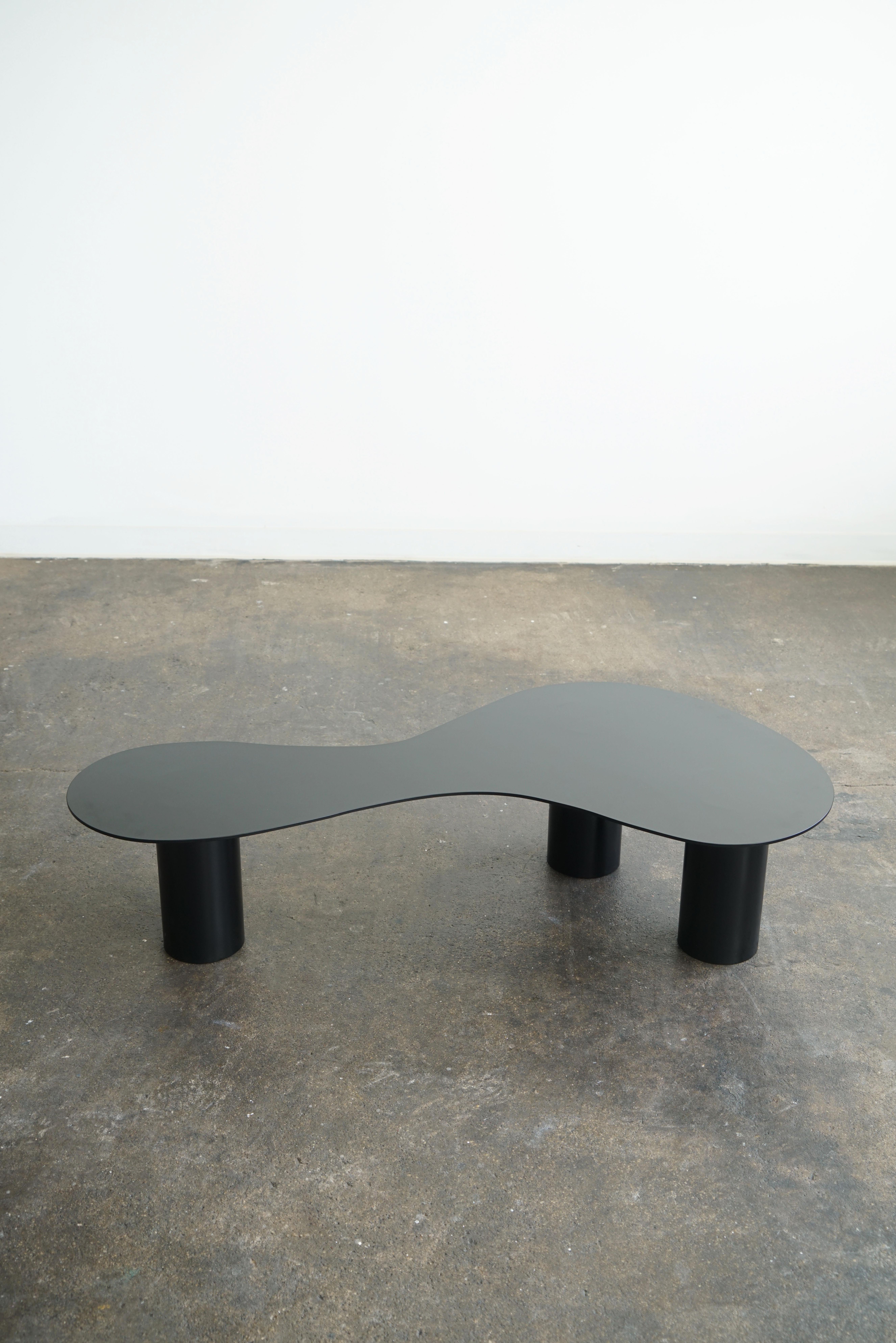 ST01 coffee table by Last Workshop, 2024. 
Steel, powder-coat finish in Matte Black. 

Standard size: 55