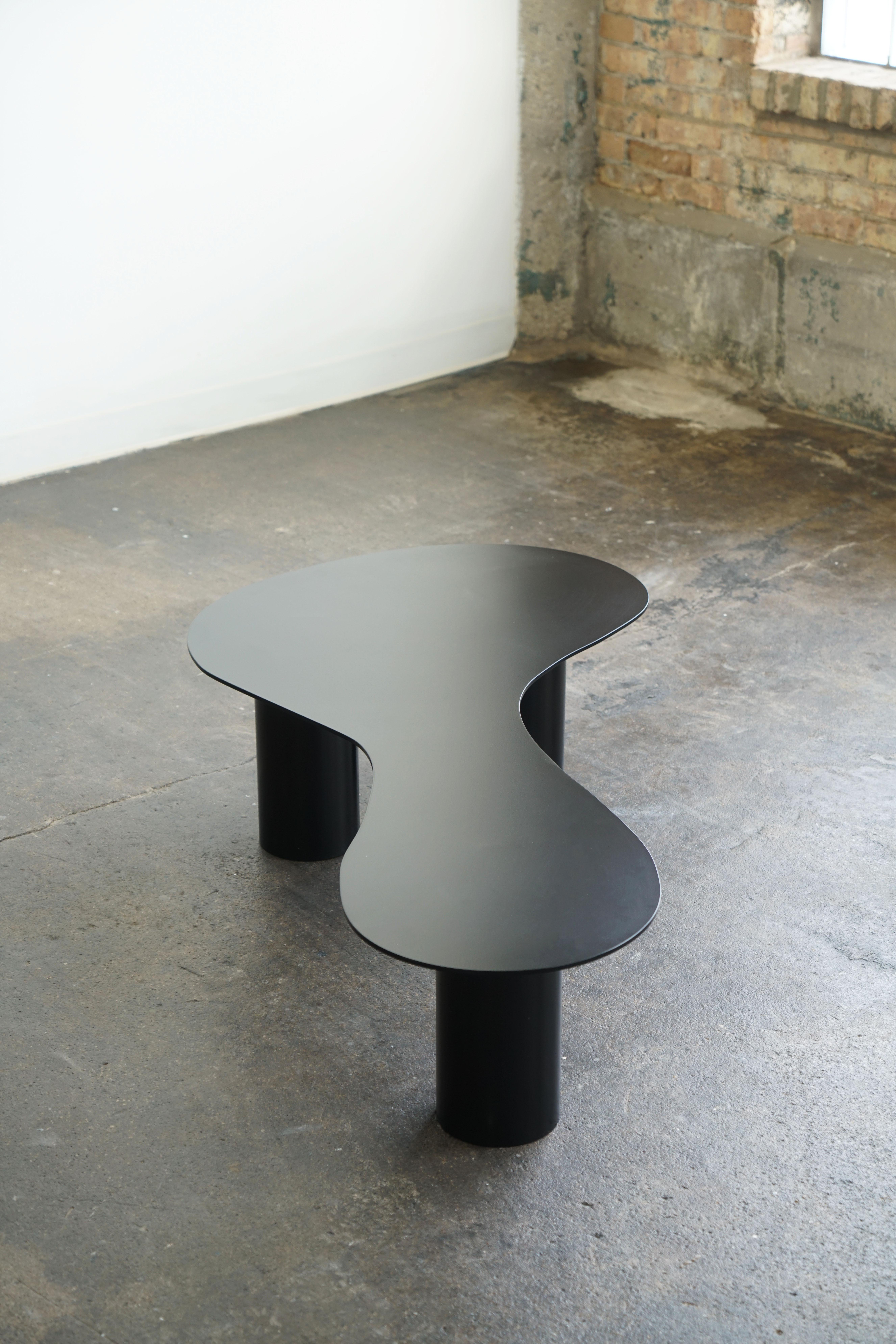 American Organic Shaped Steel Coffee Table 