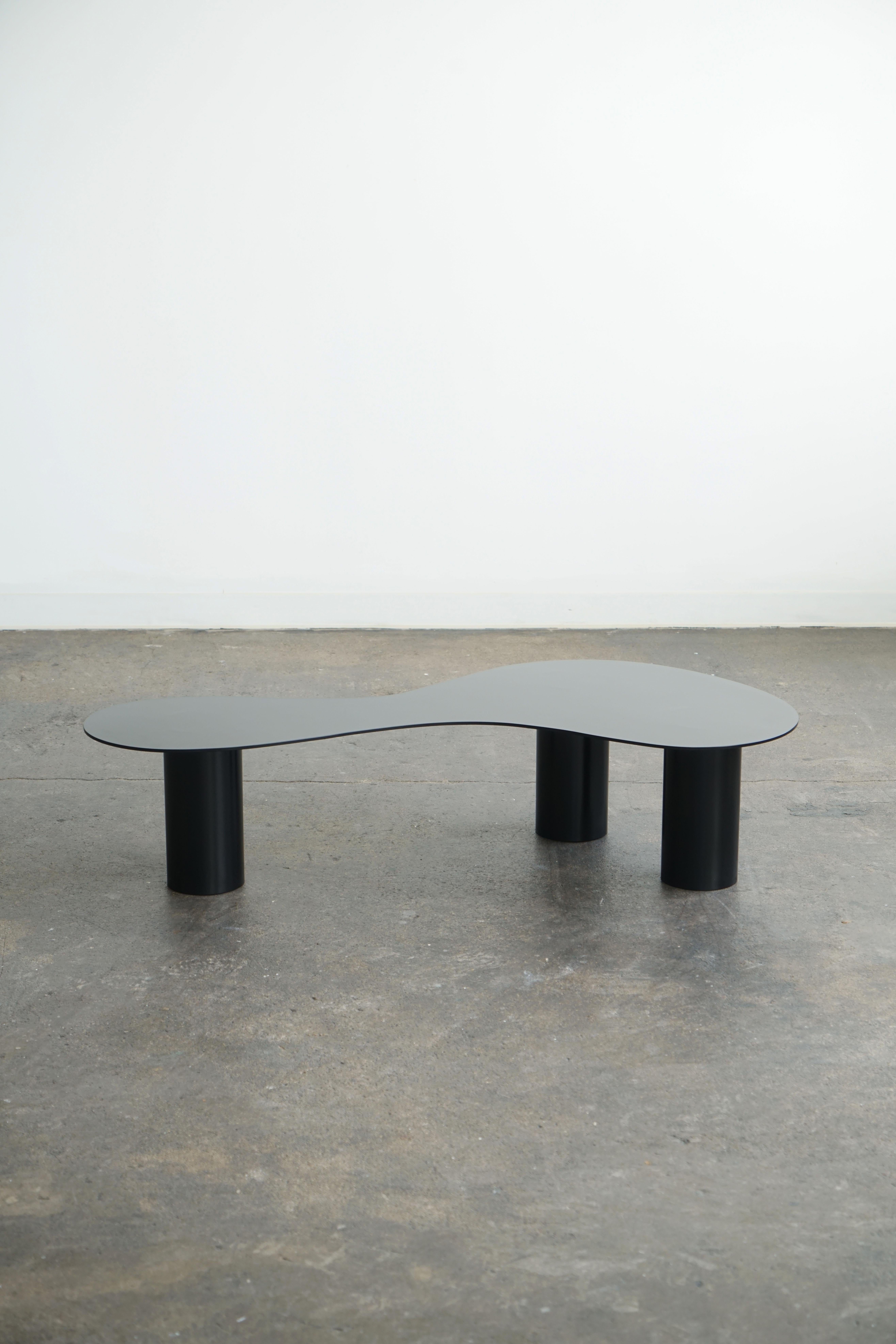 Powder-Coated Organic Shaped Steel Coffee Table 