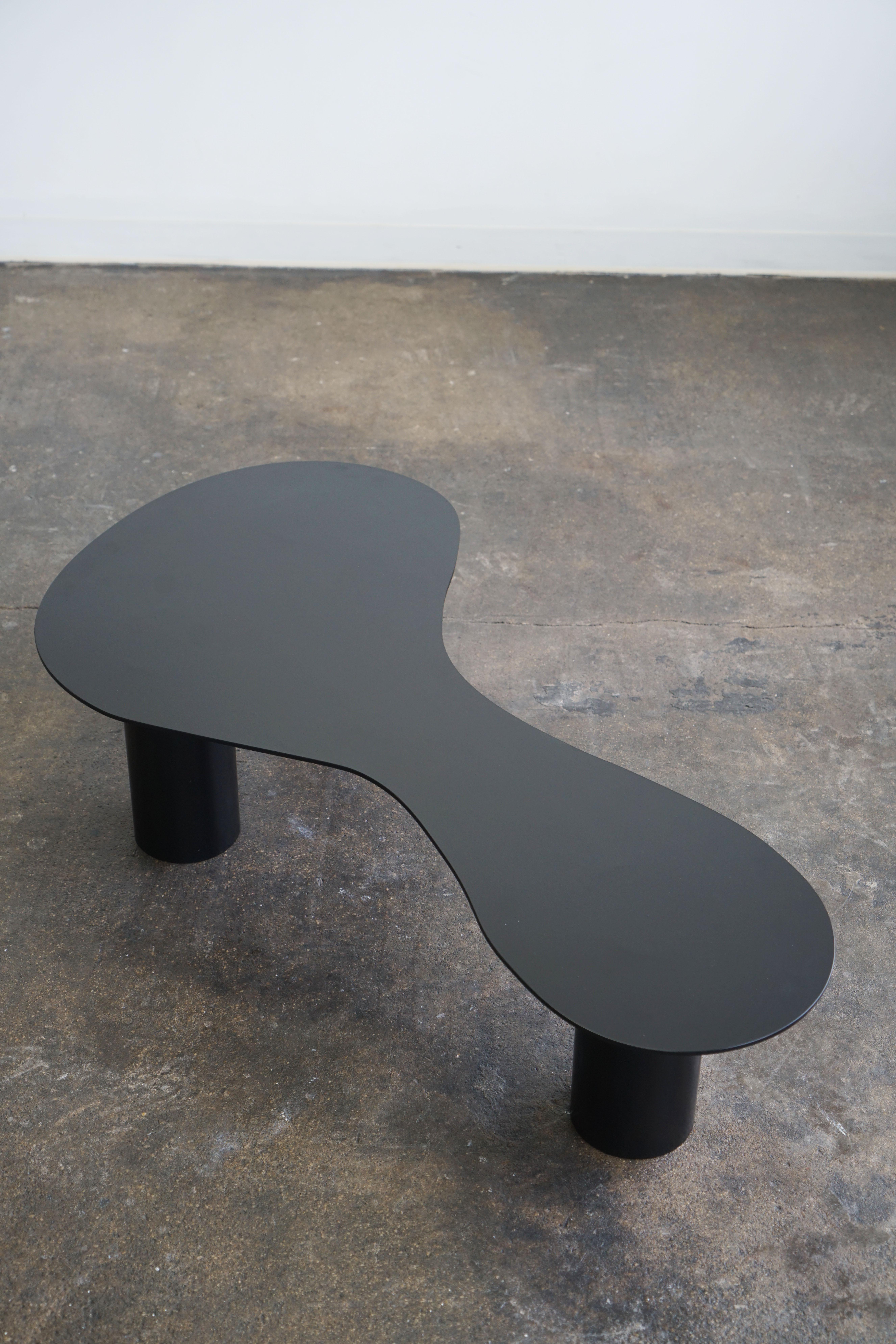 Contemporary Organic Shaped Steel Coffee Table 