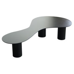 Organic Shaped Steel Coffee Table "ST03" by Last Workshop in Matte Black